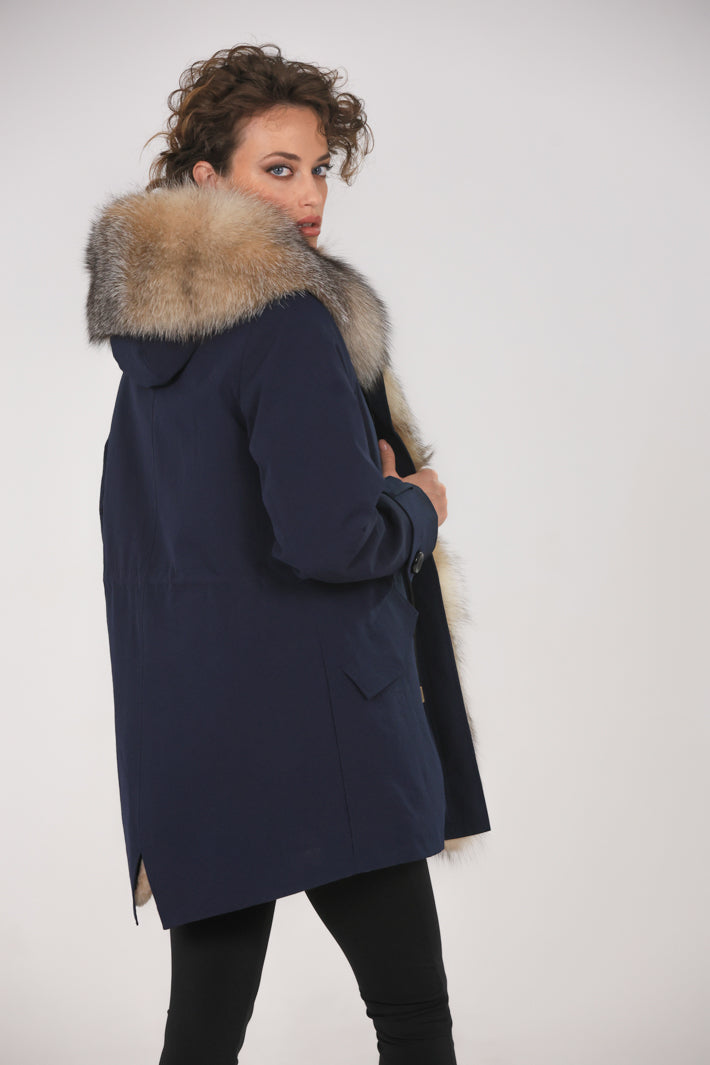 Parka  long in misto cotone impermeabile  Fox Cristal