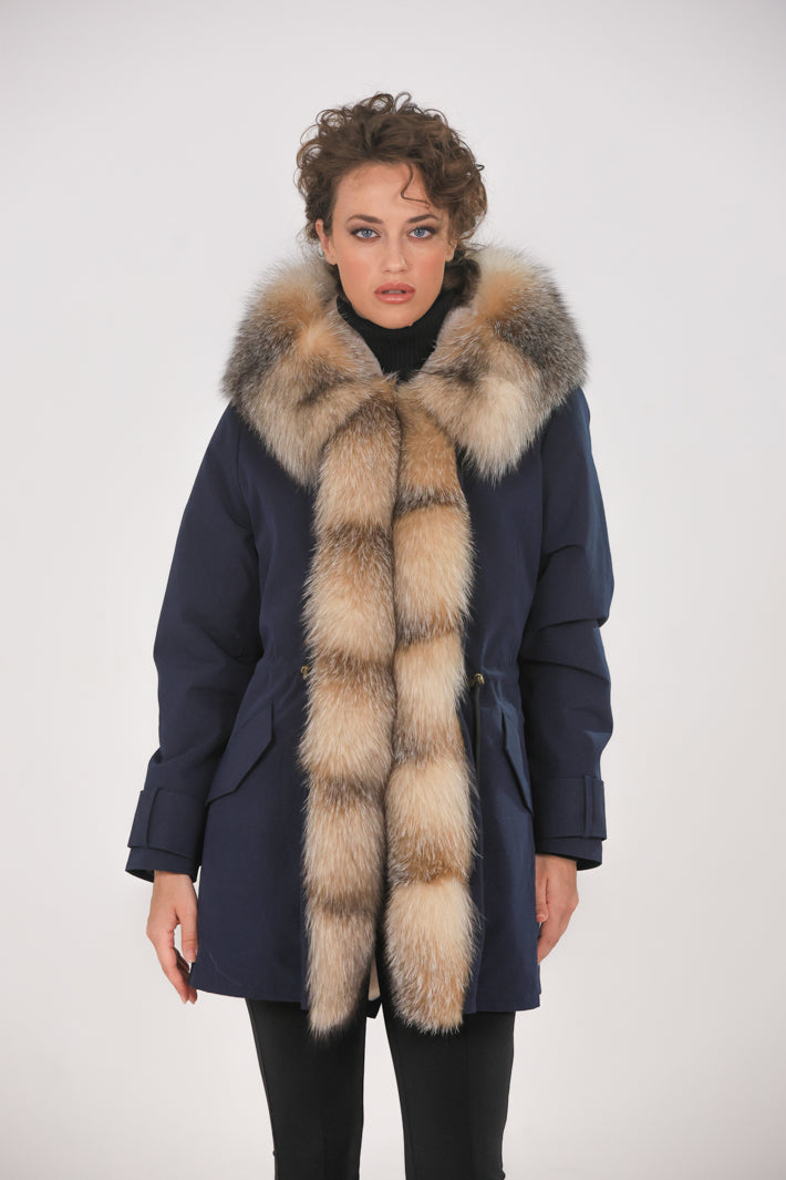 Parka  long in misto cotone impermeabile  Fox Cristal