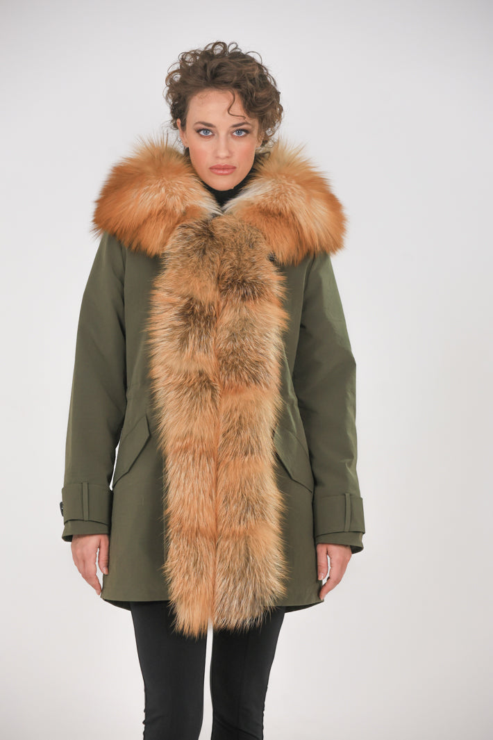 Parka long in misto cotone impermeabile Fox Gold