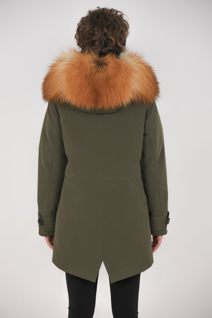 Parka long in misto cotone impermeabile Fox Gold