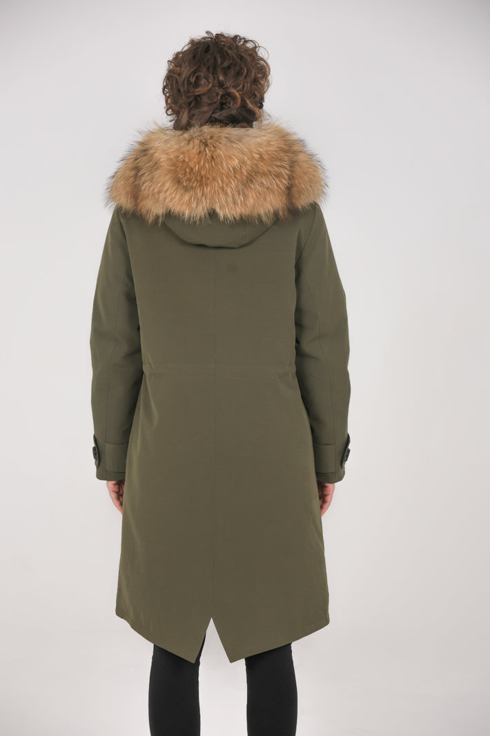 Parka x-long in misto cotone impermeabile  Raccon