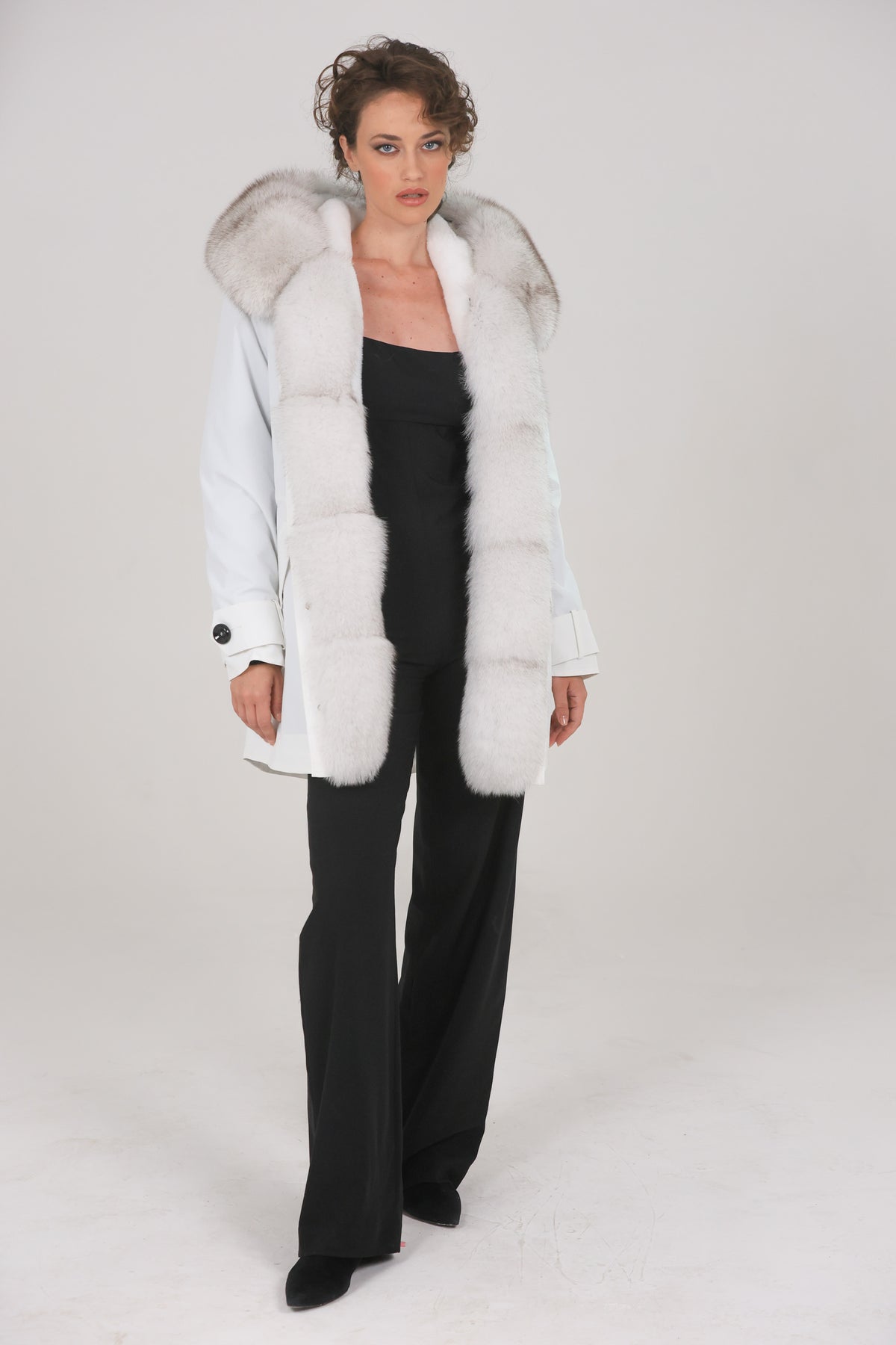 Parka  long in misto cotone impermeabile  Fox White