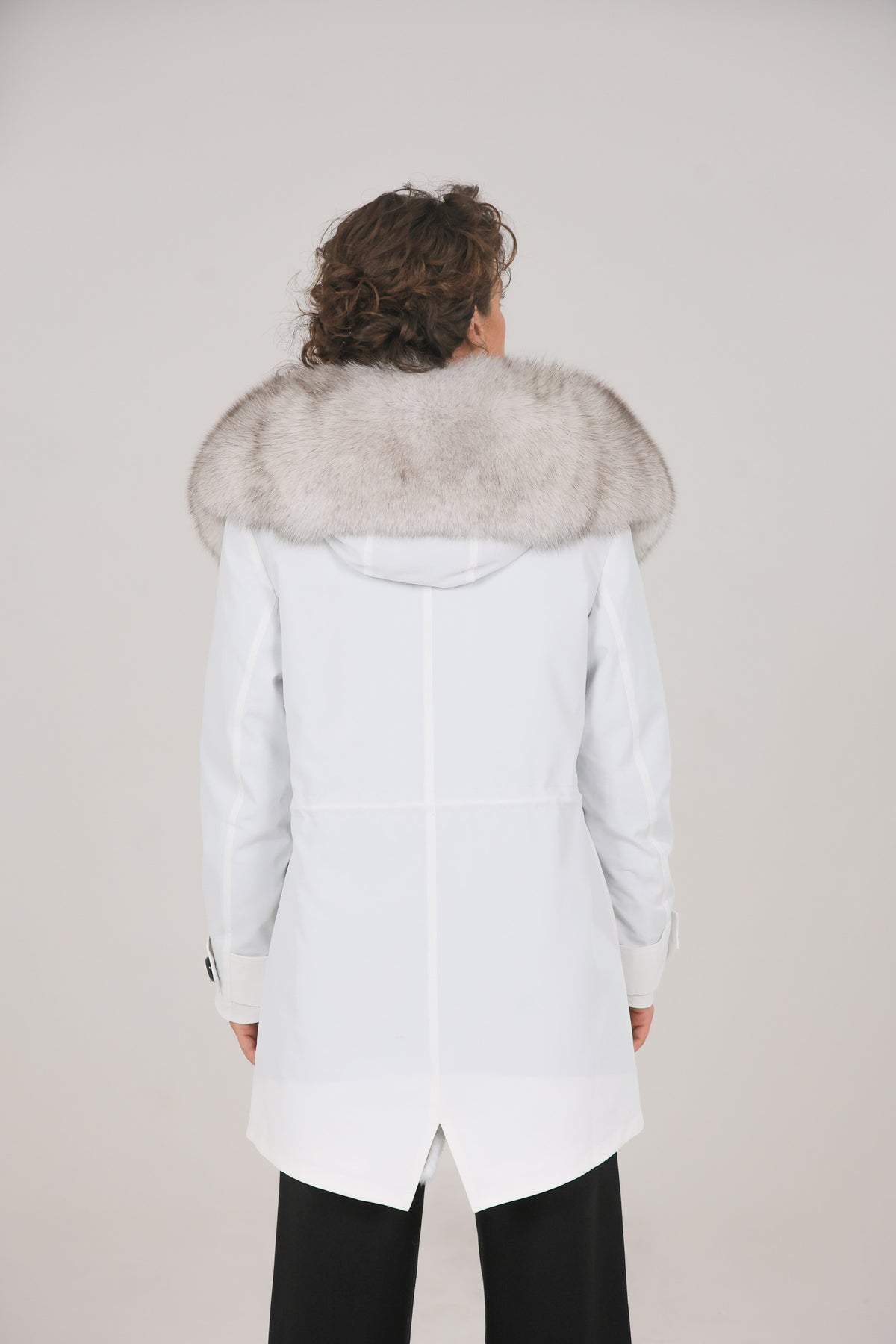 Parka  long in misto cotone impermeabile  Fox White