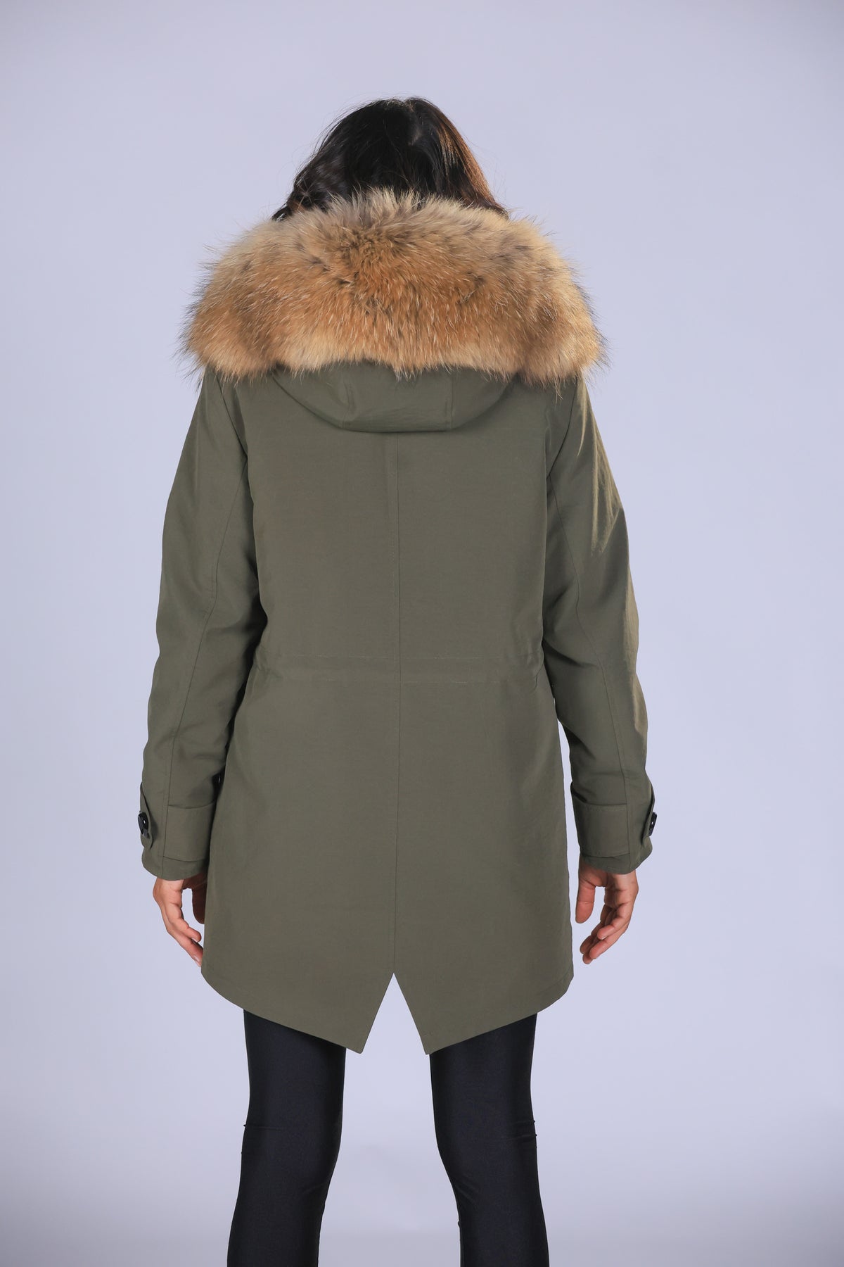 Parka  long in misto cotone impermeabile  Raccon