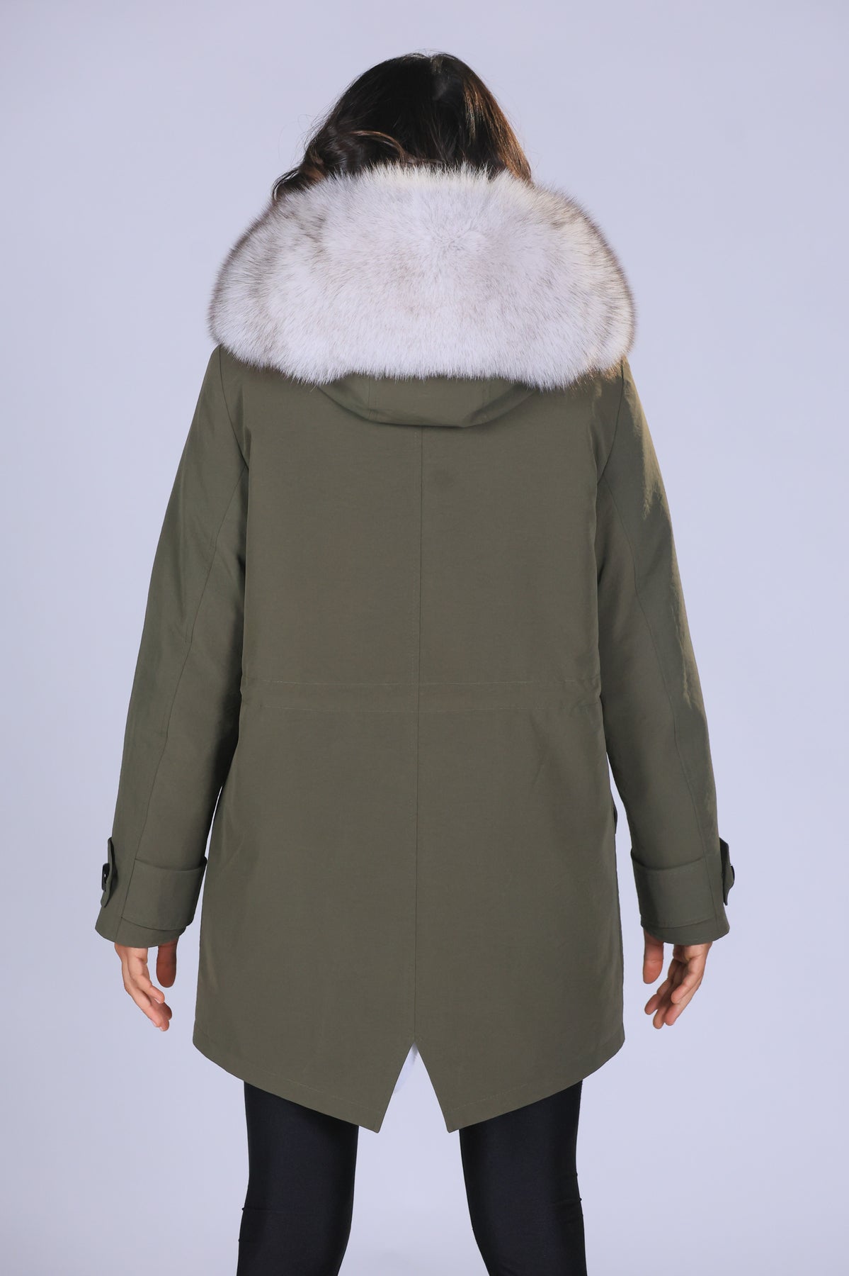 Parka  long in misto cotone impermeabile  Fox White