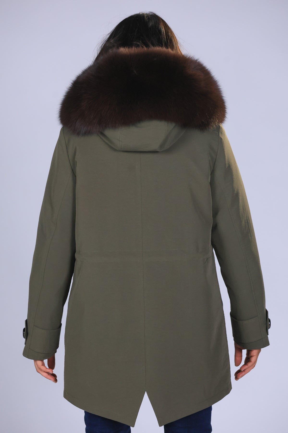 Parka long in misto cotone impermeabile Fox Brown