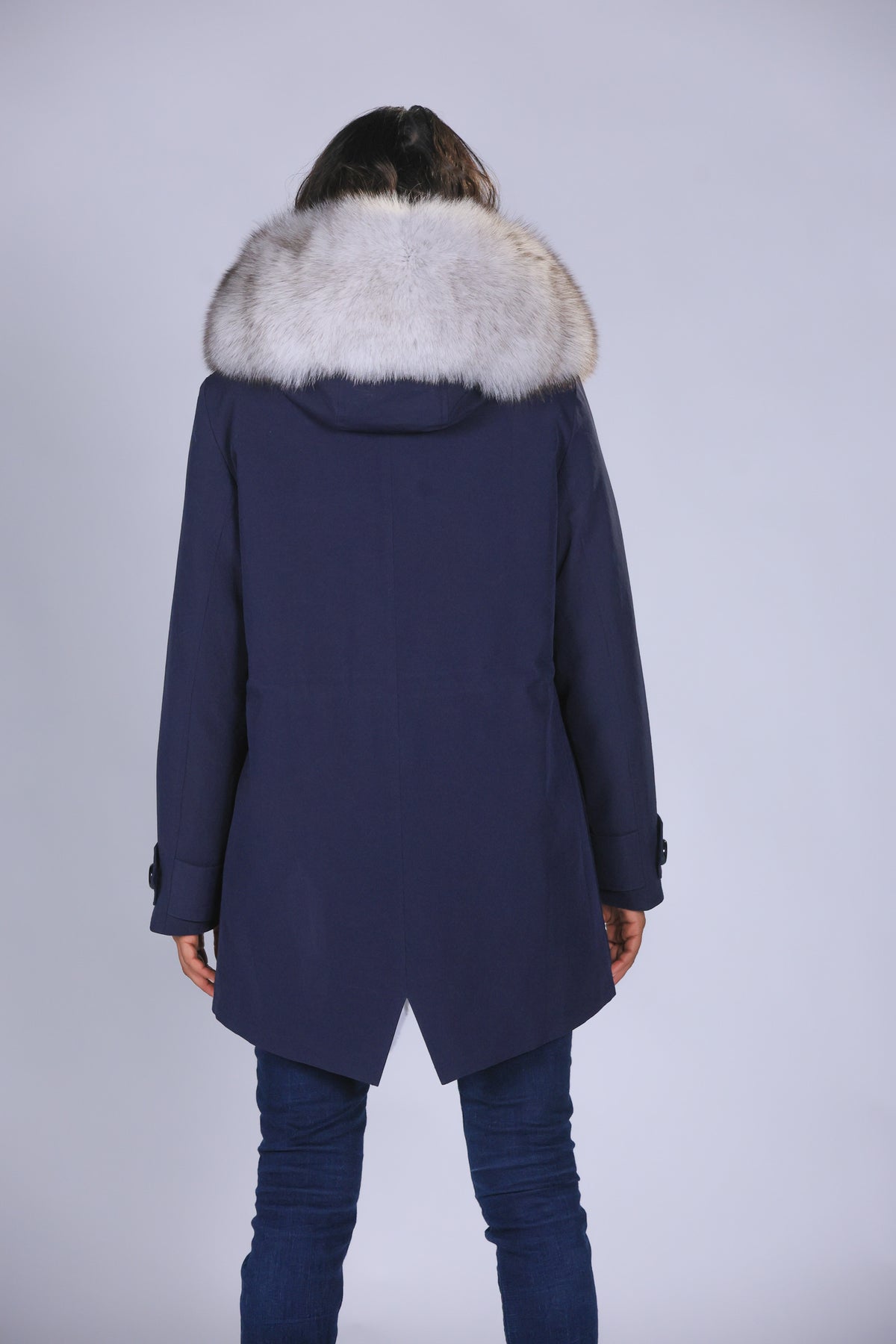 Parka  long in misto cotone impermeabile  Fox White