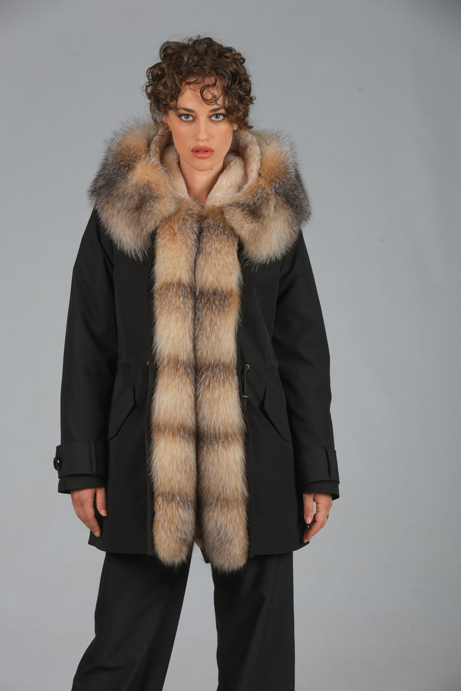 Parka  long in misto cotone impermeabile  Fox Cristal