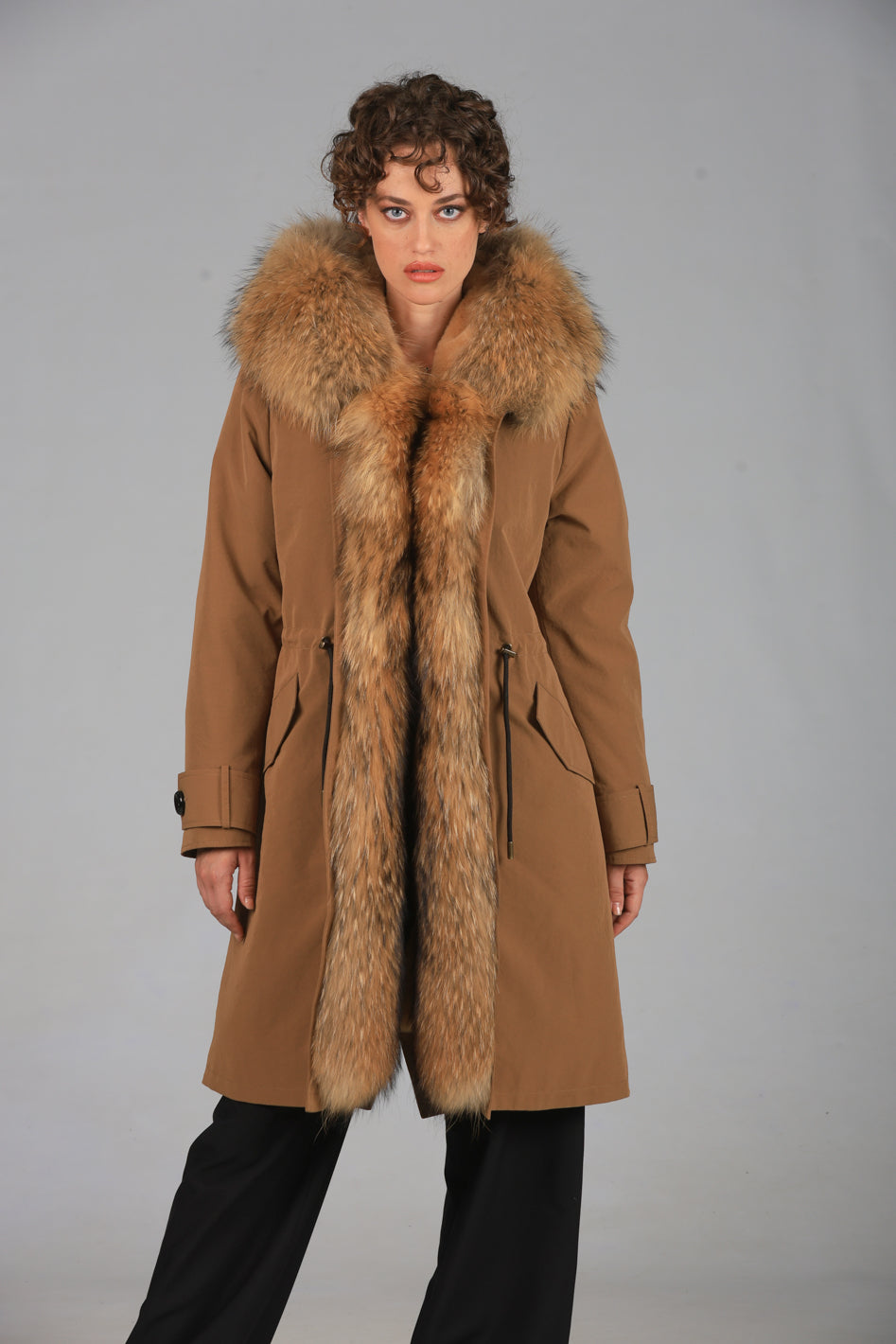 Parka x-long in misto cotone impermeabile  Raccon