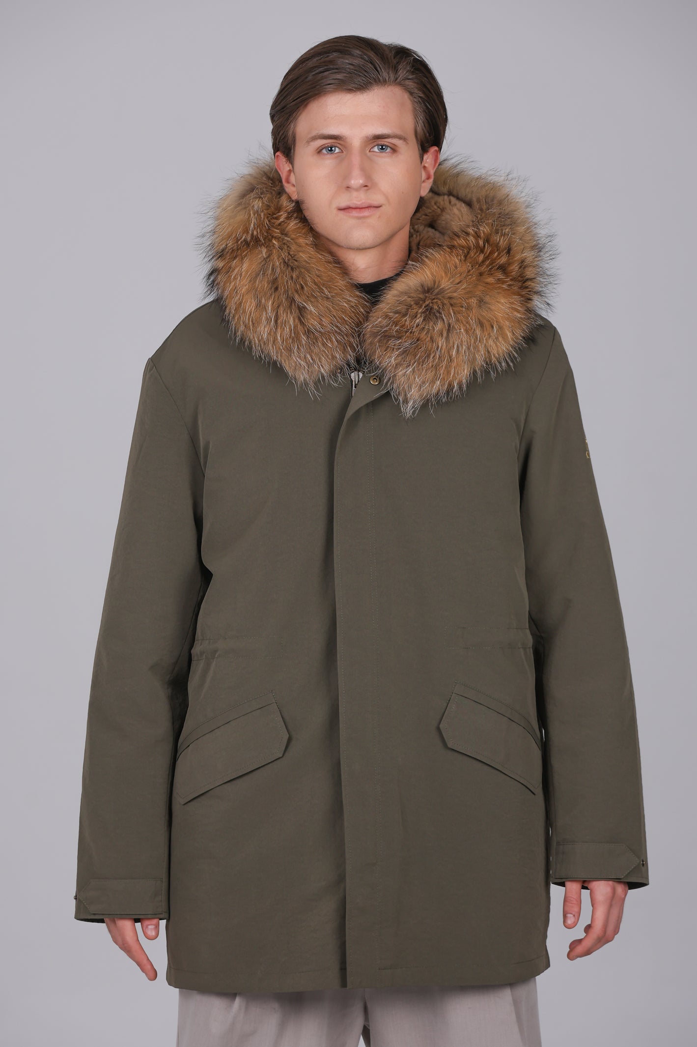 Parka long in misto cotone impermeabile Raccon e rex rabbit