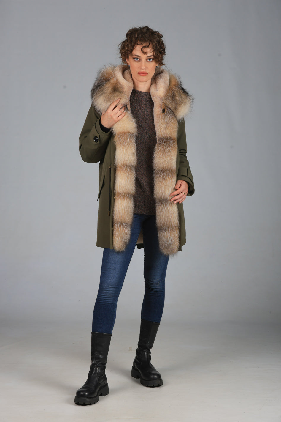 Parka  long in misto cotone impermeabile  Fox Cristal