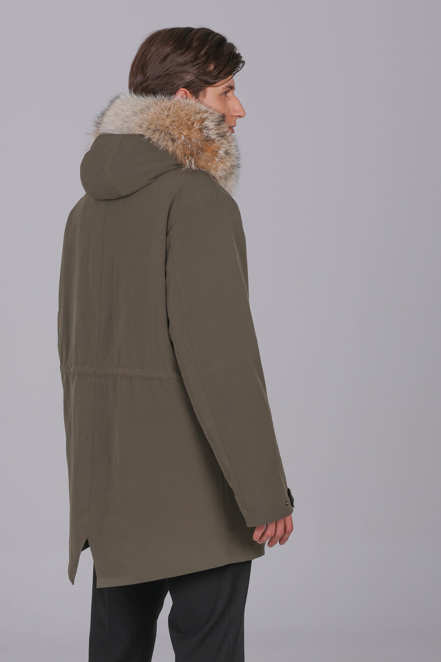 Parka  long in misto cotone impermeabile Coyote e Rex Rabbit