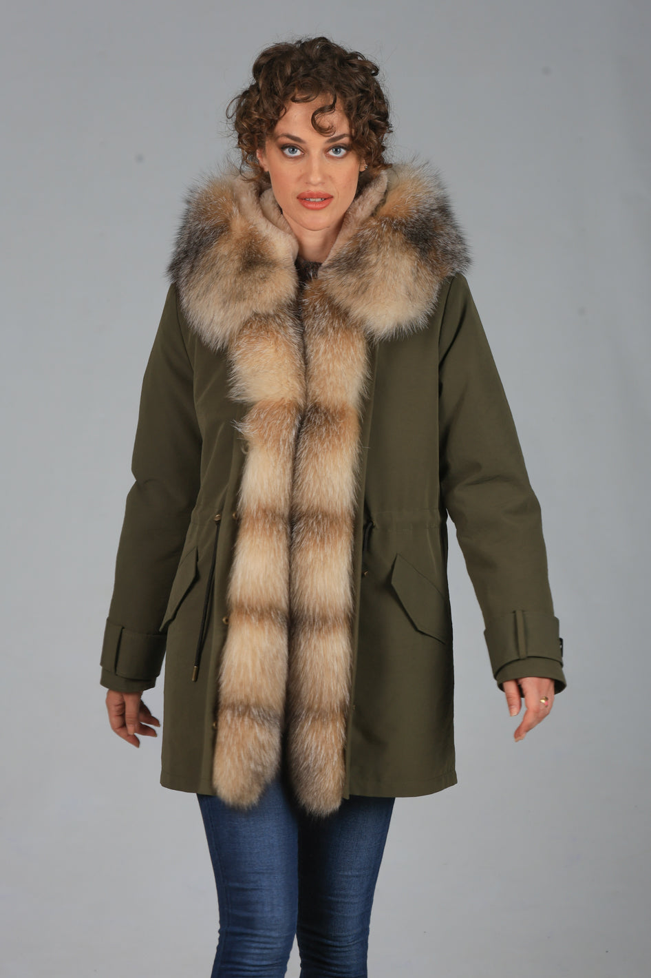 Parka  long in misto cotone impermeabile  Fox Cristal