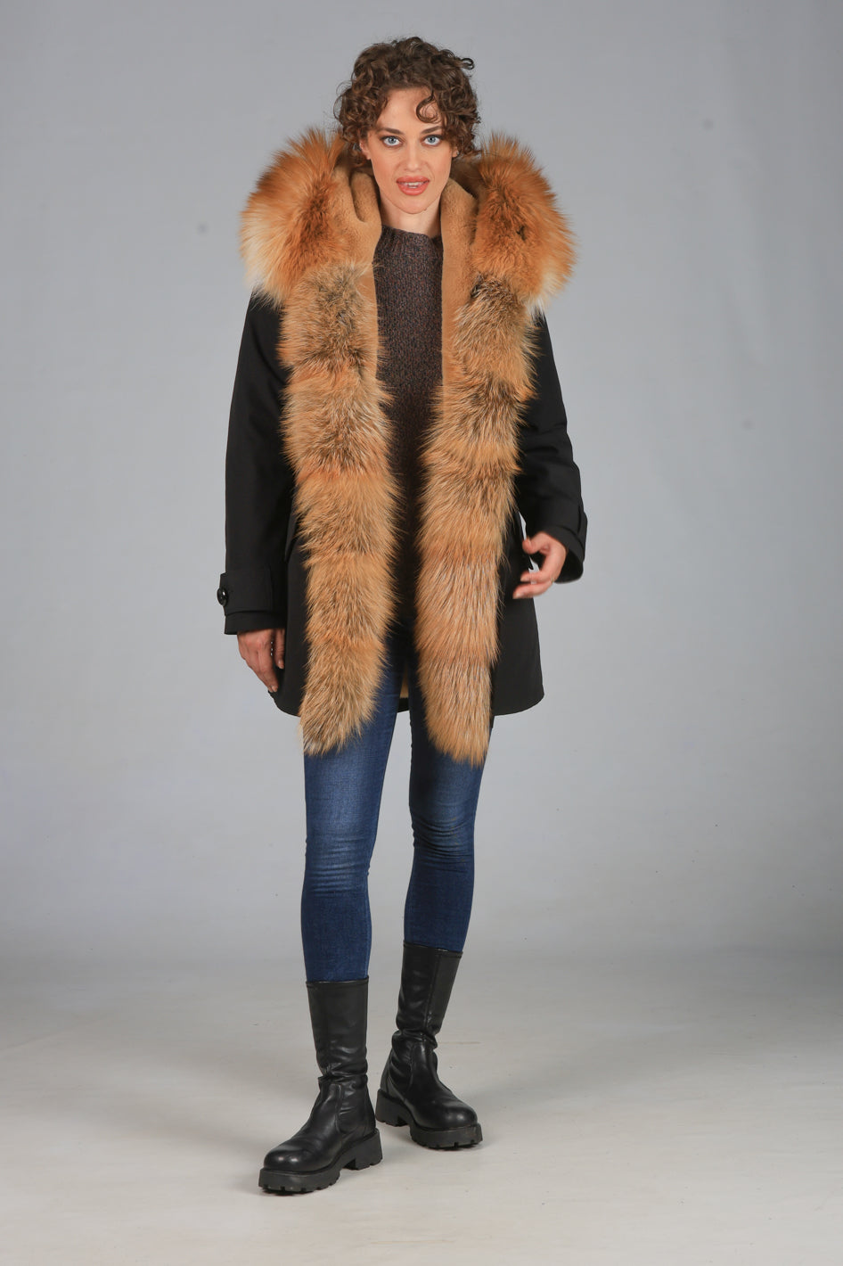 Parka long in misto cotone impermeabile Fox Gold