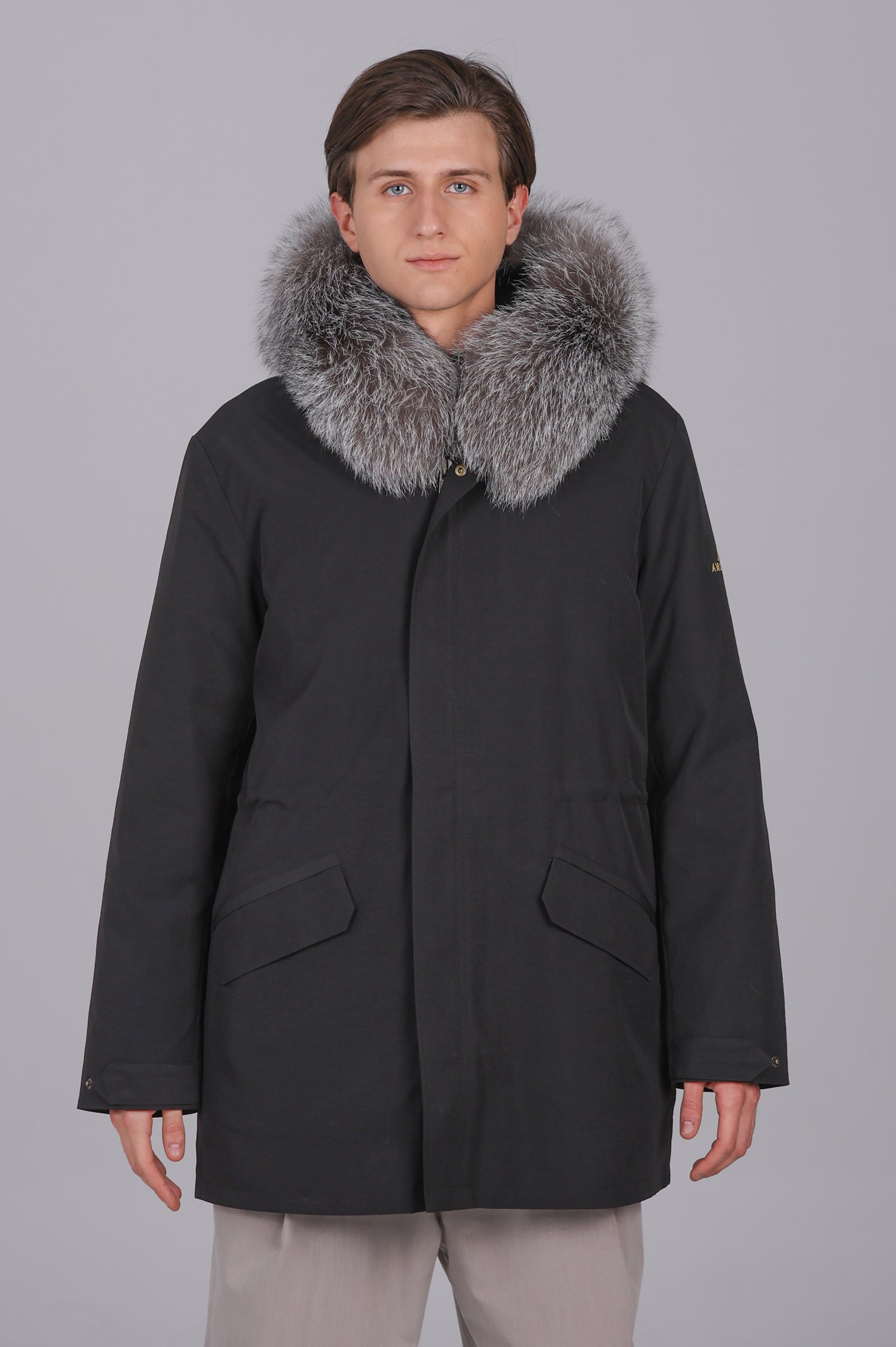 Parka long in misto cotone impermeabile fox frost