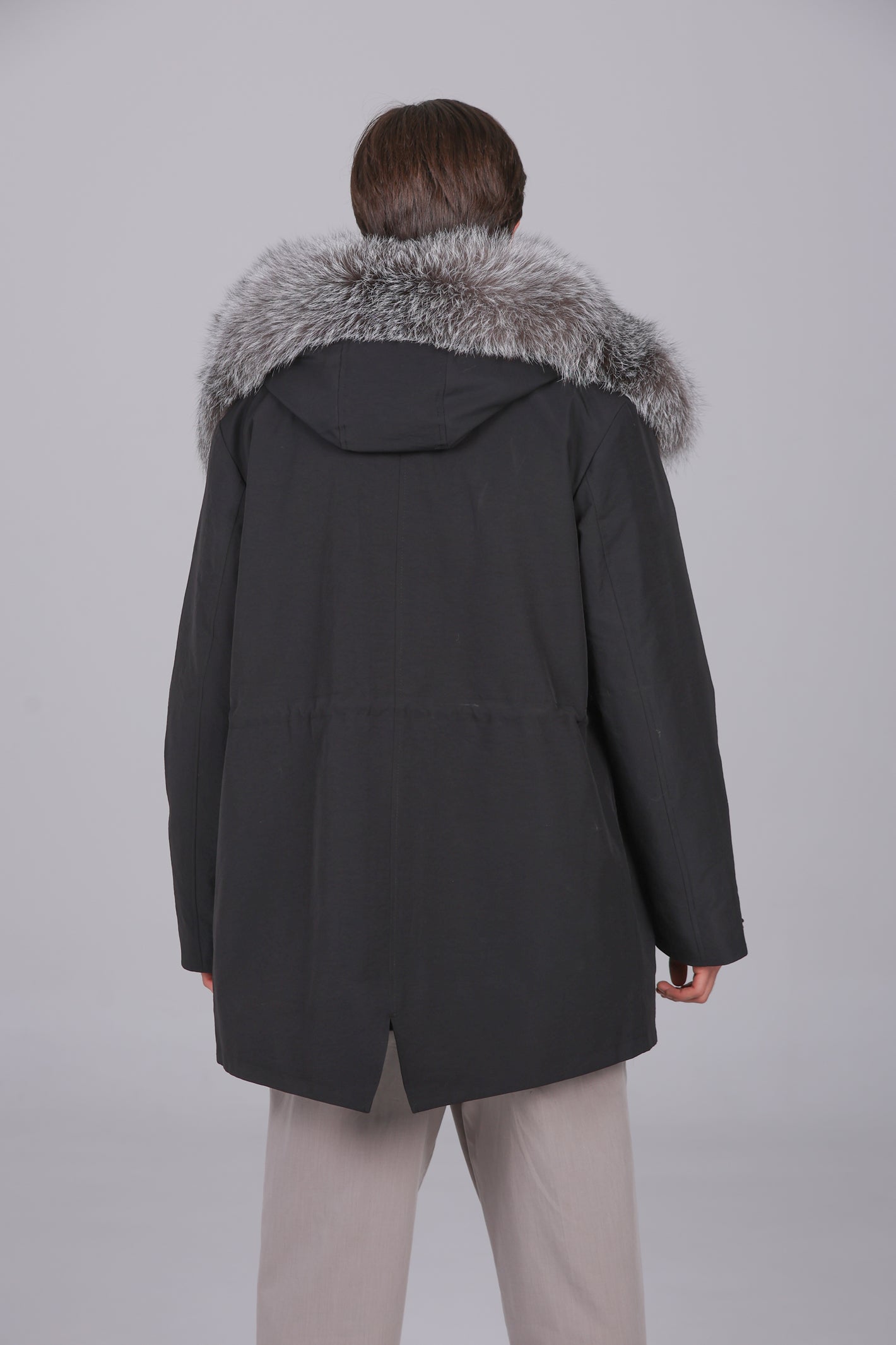 Parka long in misto cotone impermeabile fox frost