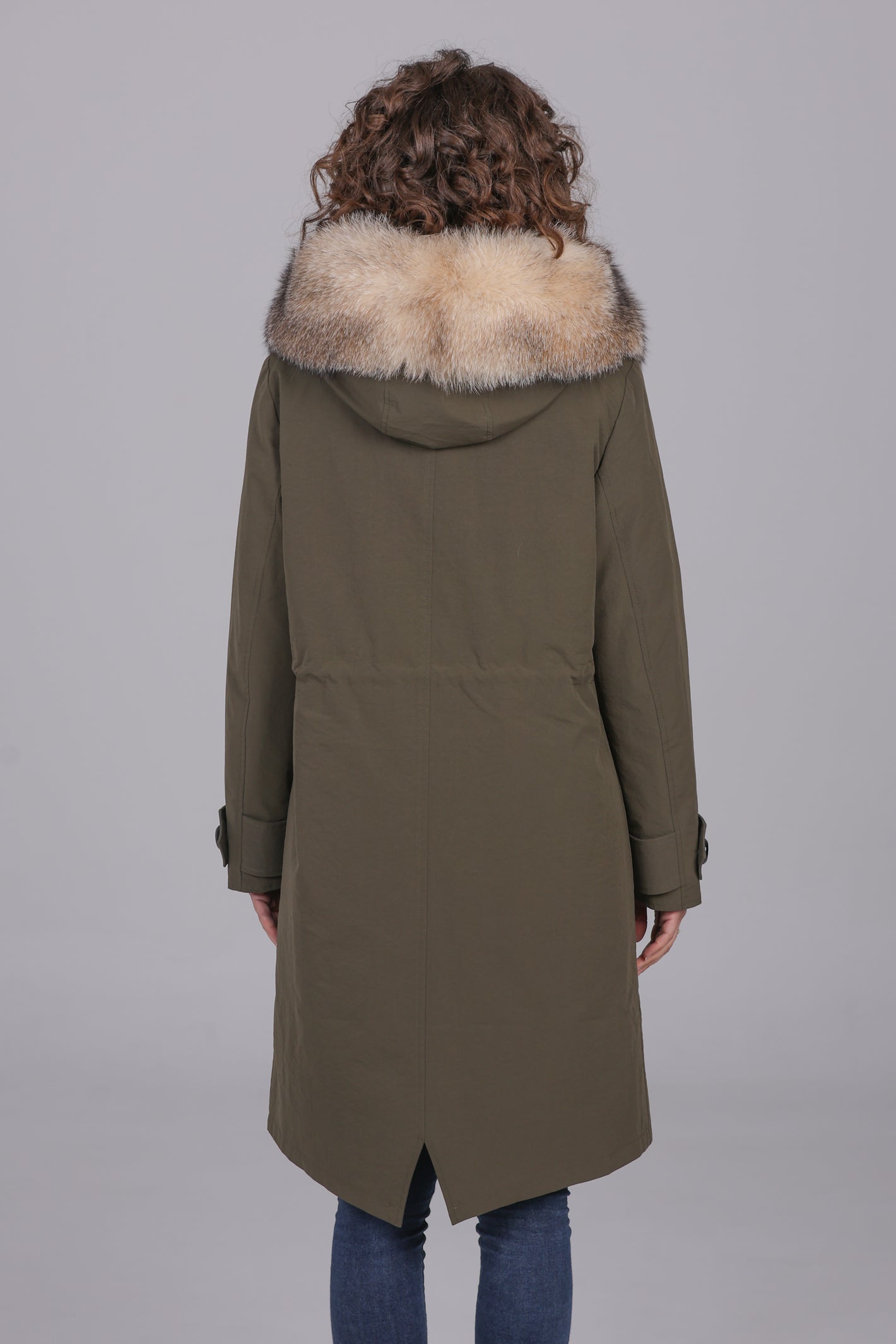 Parka X-long in misto cotone impermeabile Fox Cristal