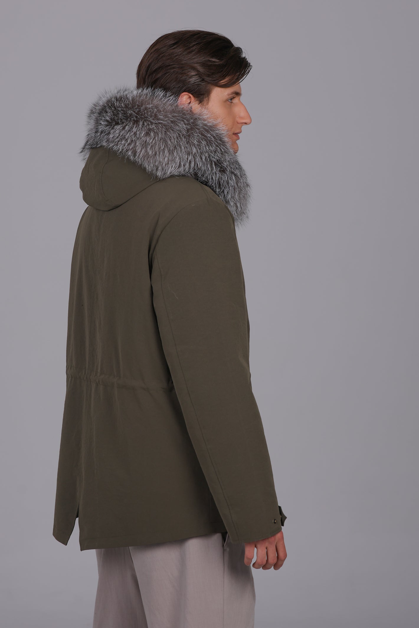 Parka short in misto cotone impermeabile fox frost