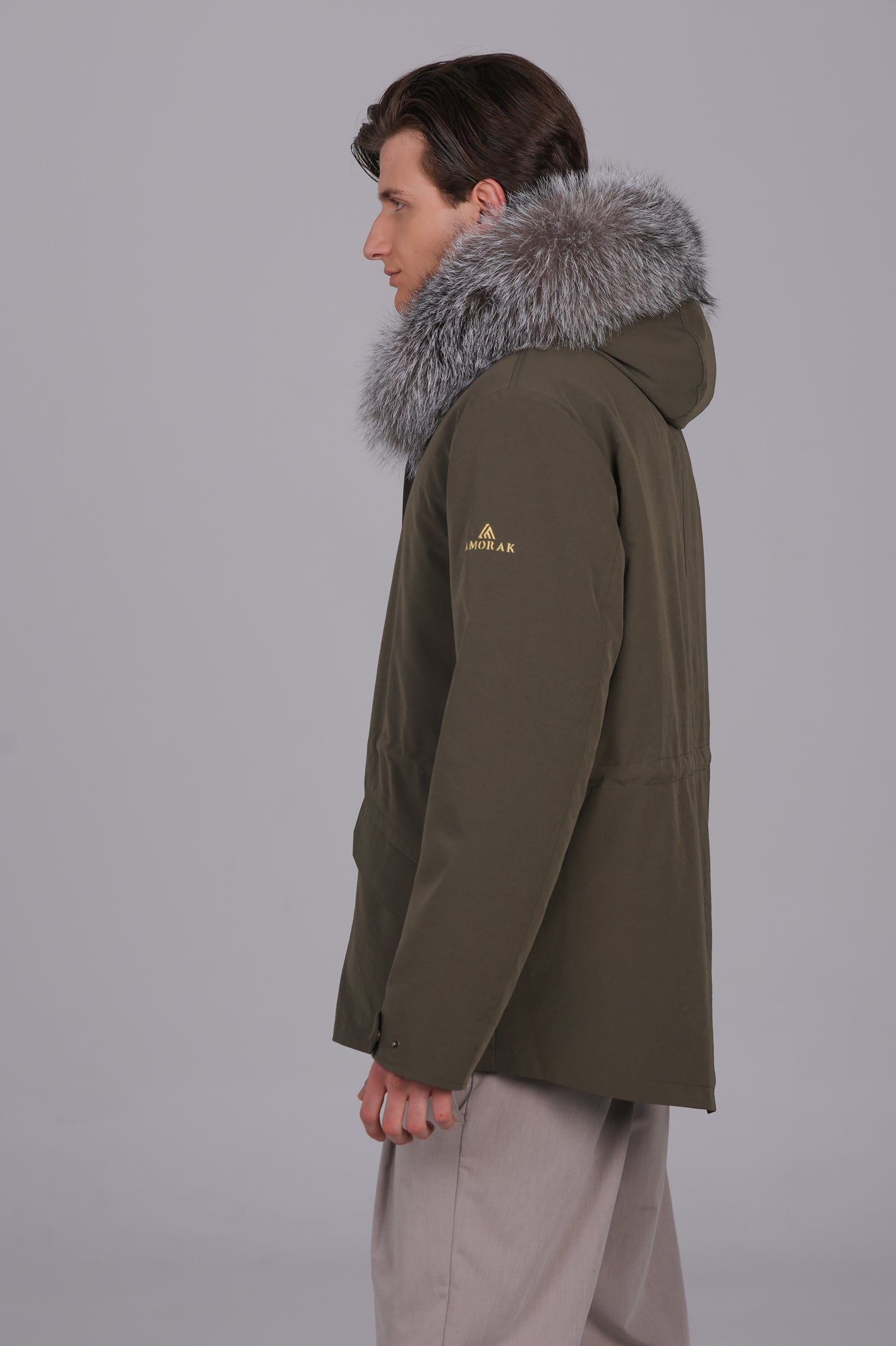 Parka short in misto cotone impermeabile fox frost