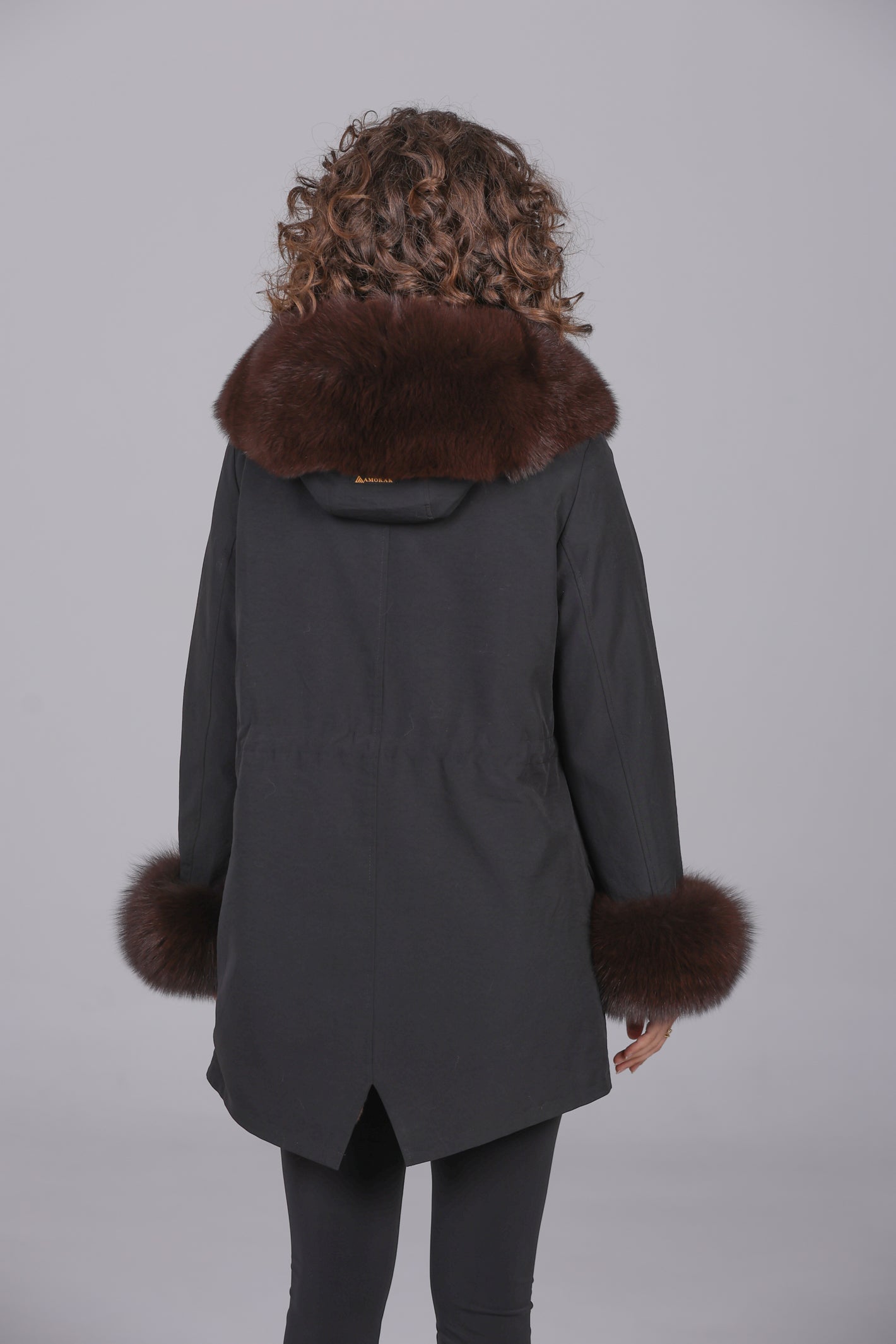 Parka long in misto cotone impermeabile Fox Brown