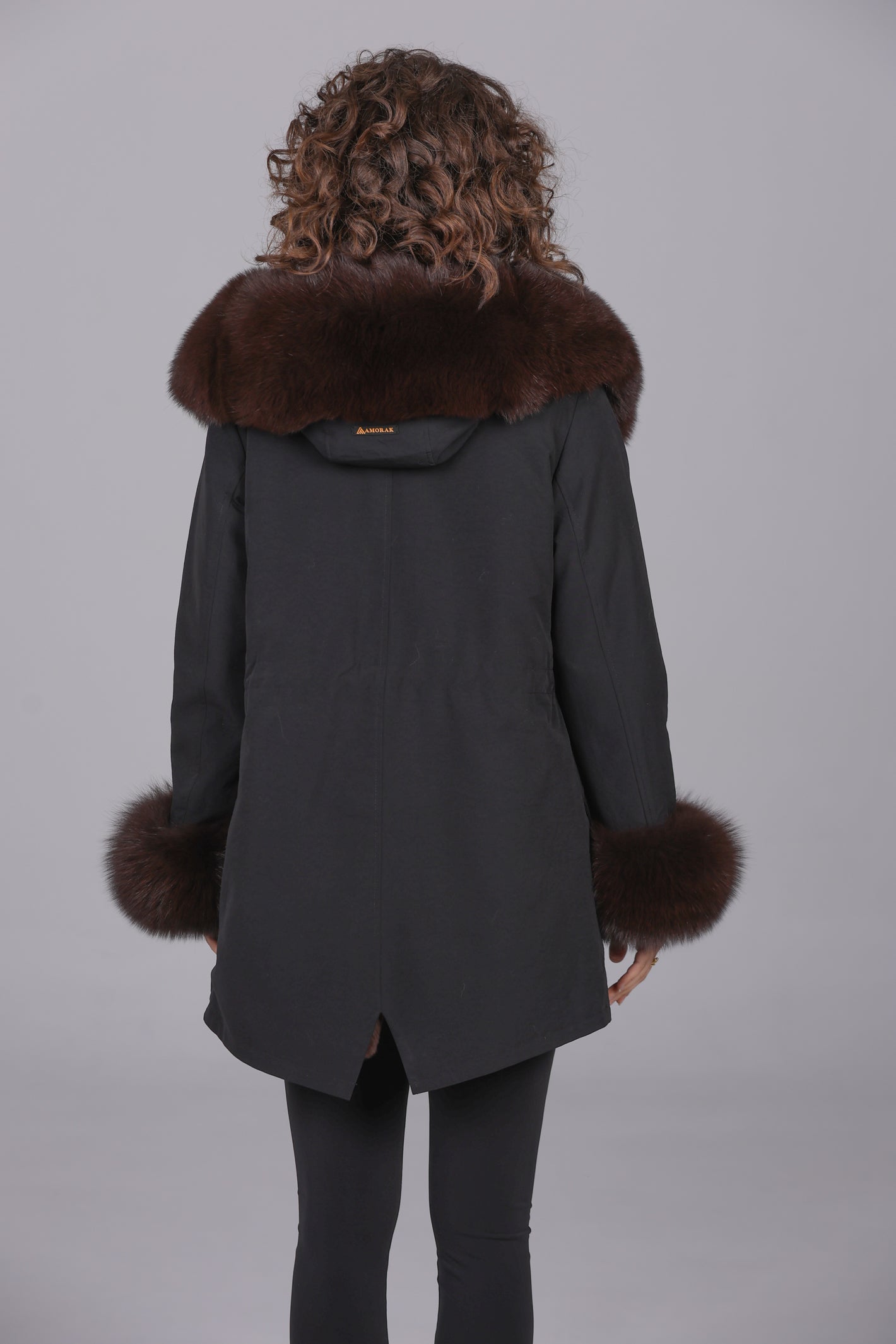 Parka long in misto cotone impermeabile Fox Brown