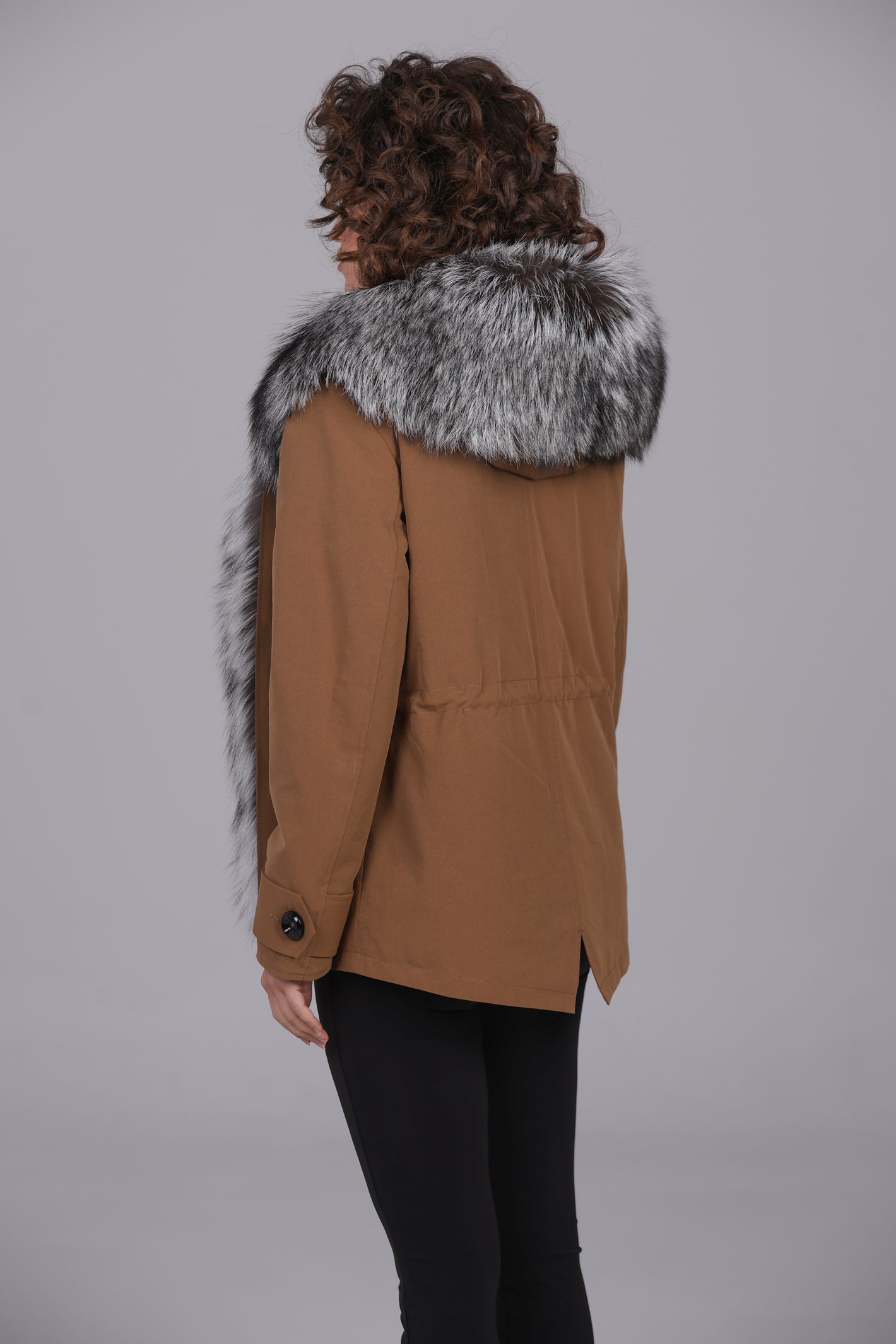 Parka  short in misto cotone impermeabile  Fox Silver