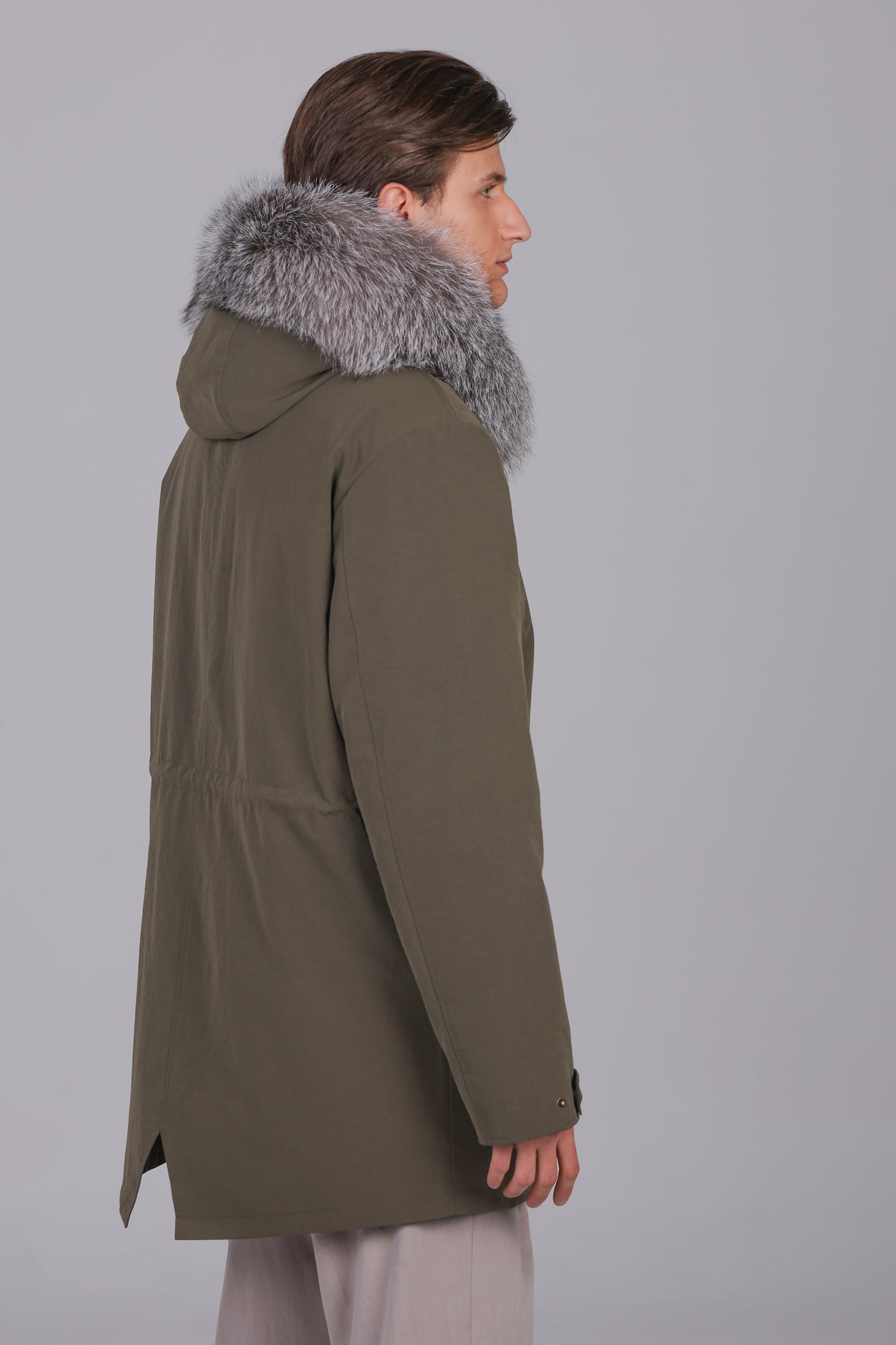 Parka long in misto cotone impermeabile fox frost