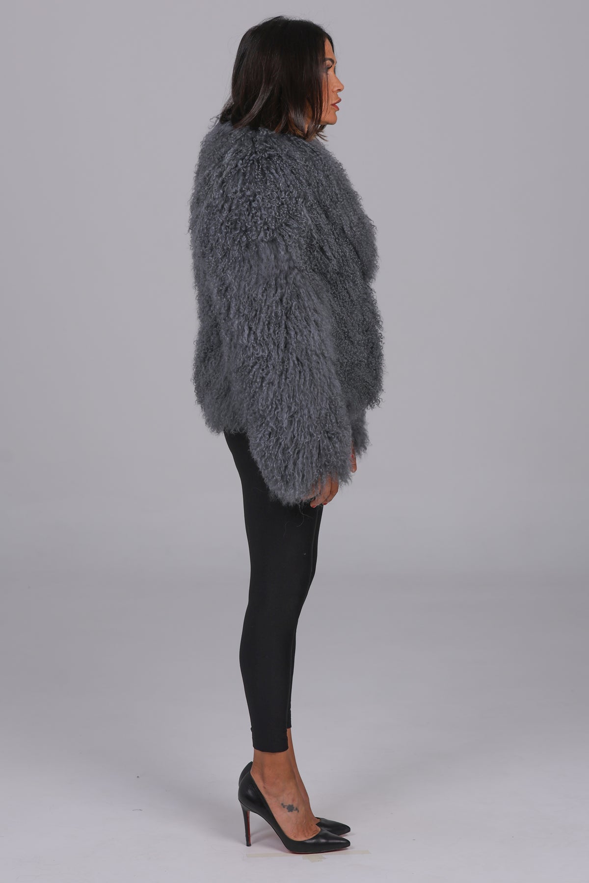 Mongolia shearling Coat Grey