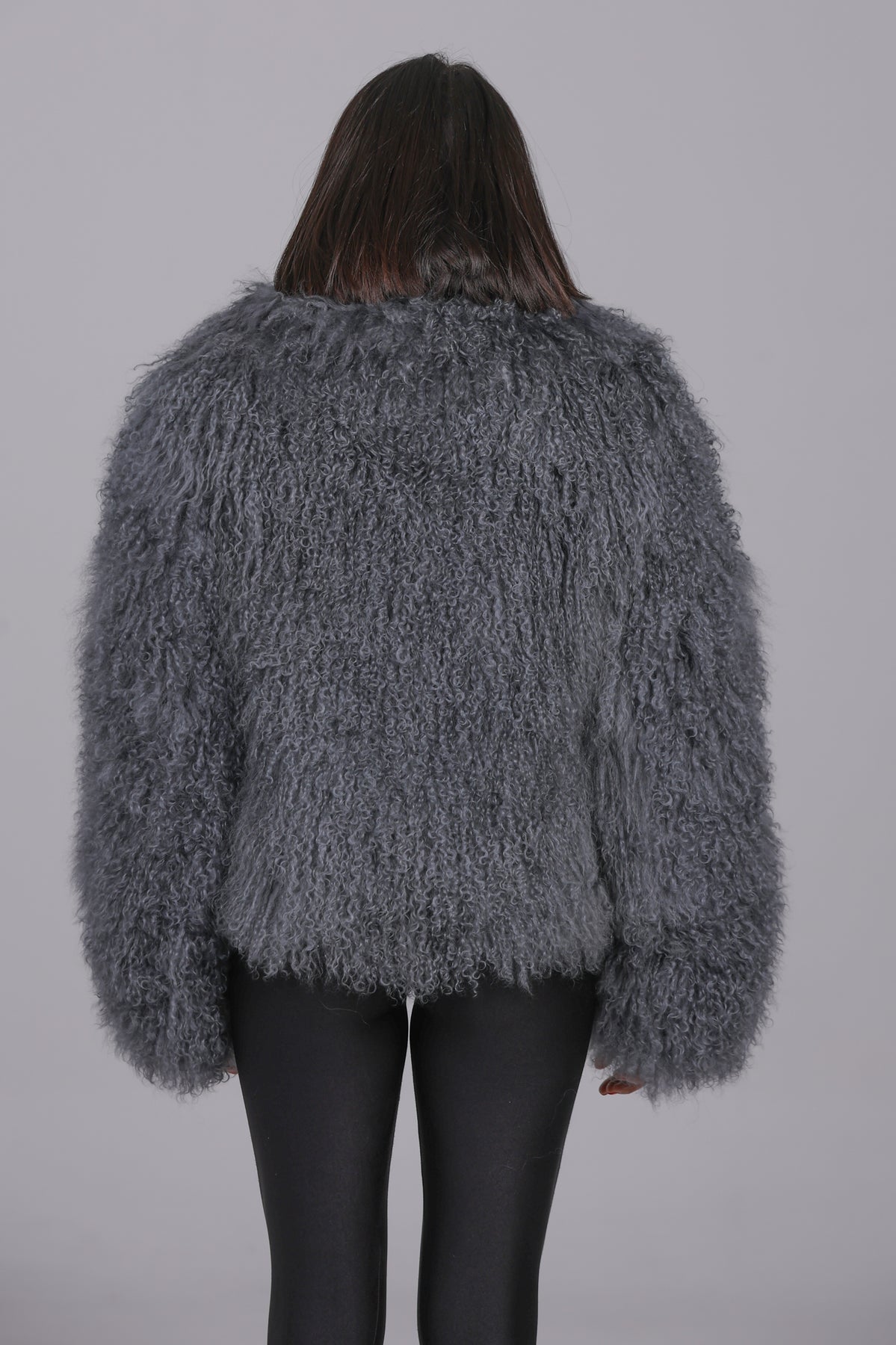 Mongolia shearling Coat Grey