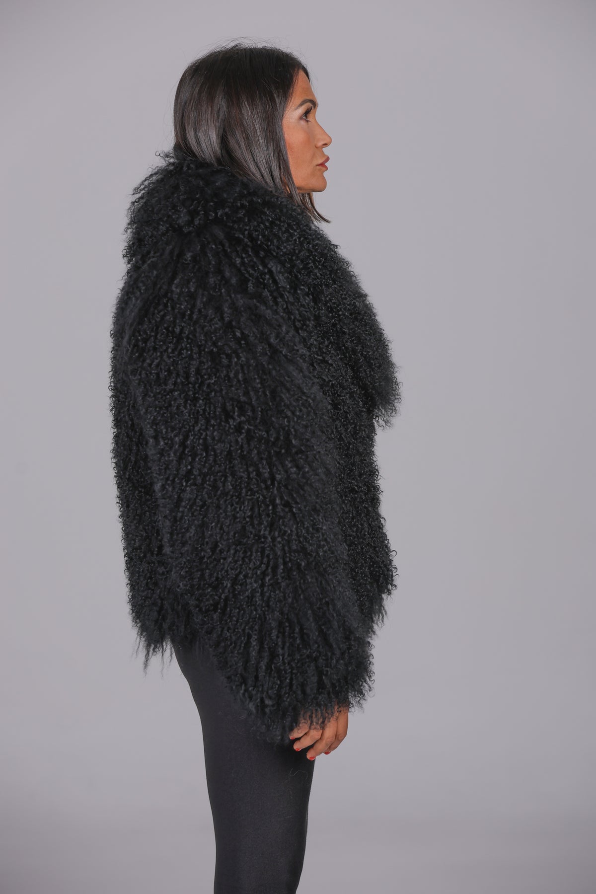 Mongolia shearling Coat Black