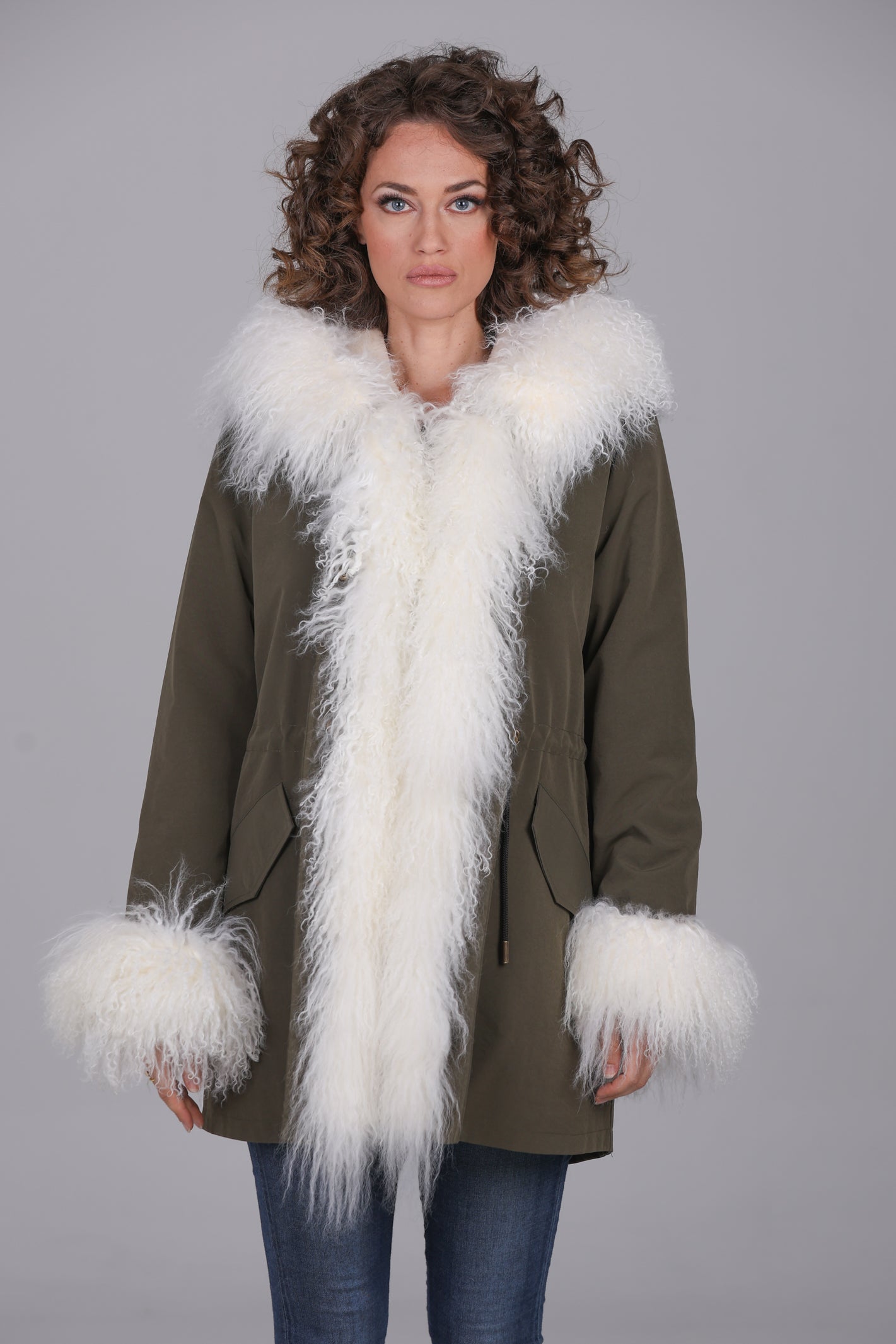 Parka long in misto cotone impermeabile MONGOLIA WHITE