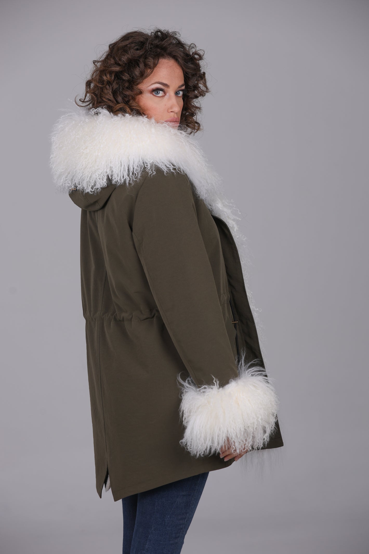 Parka long in misto cotone impermeabile MONGOLIA WHITE