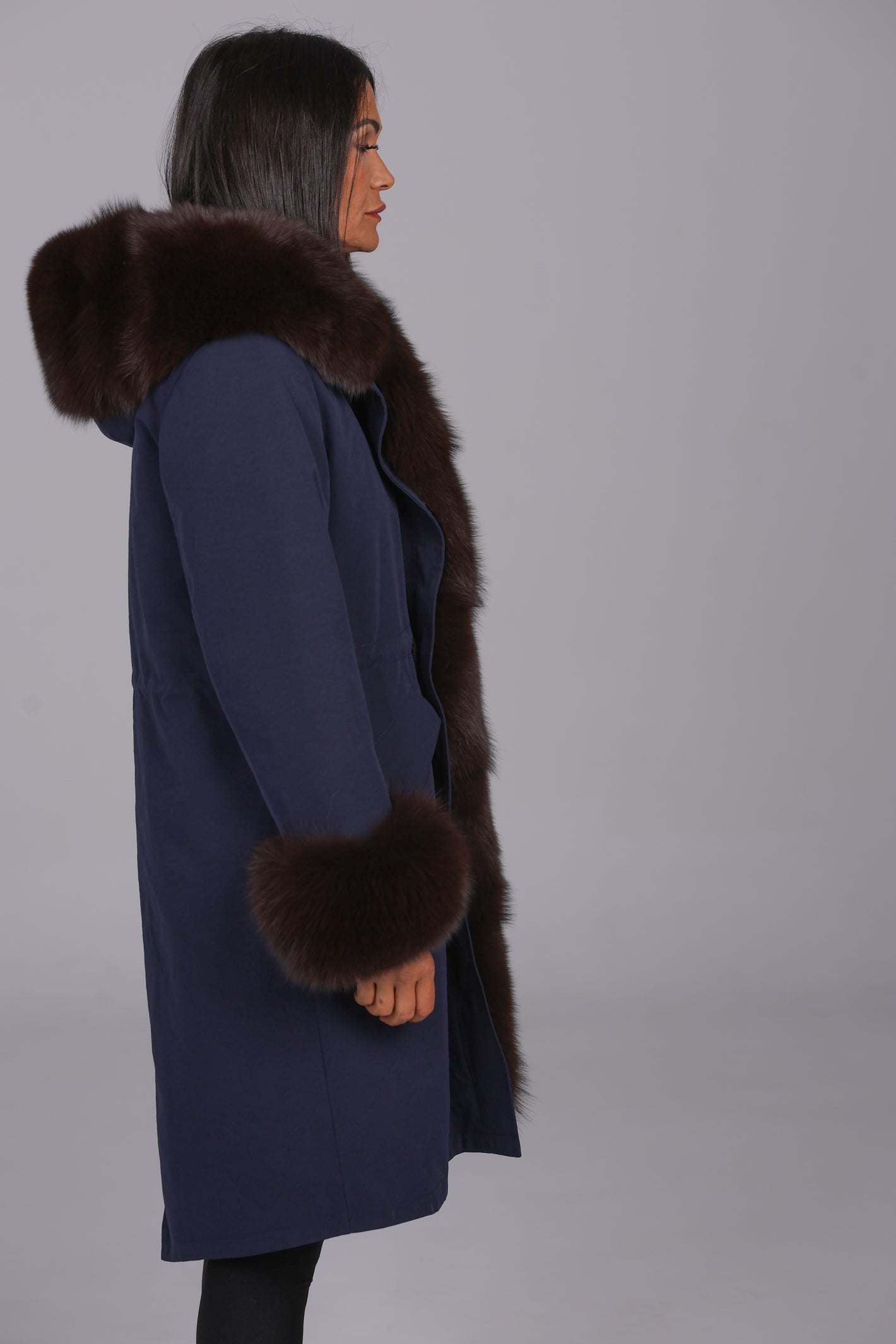 Parka  x-long in misto cotone impermeabile  Fox Brown