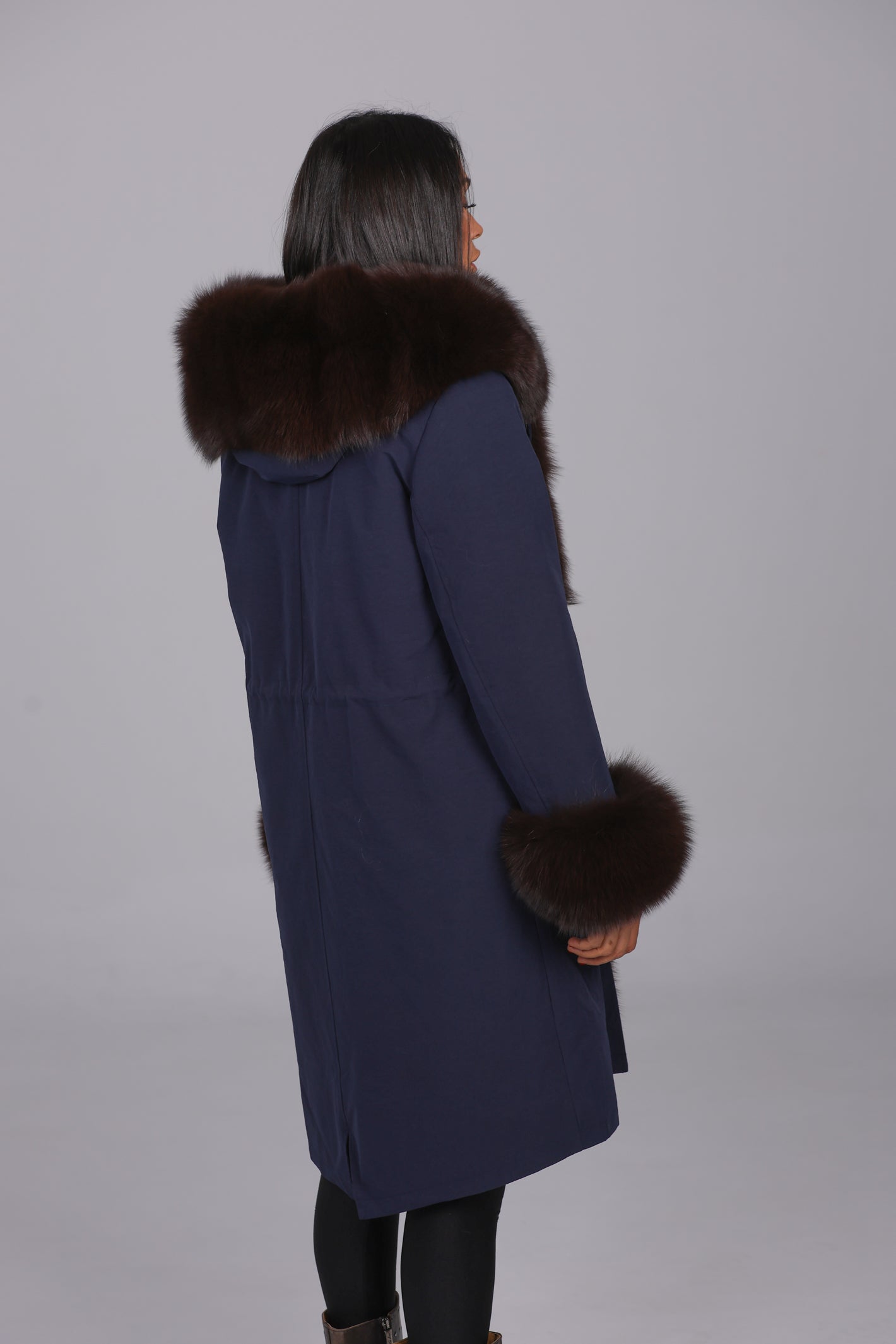 Parka  x-long in misto cotone impermeabile  Fox Brown