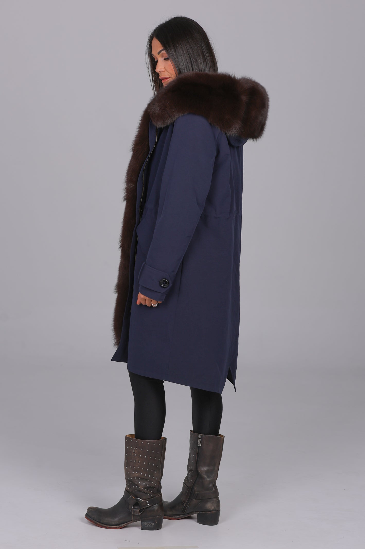 Parka  x-long in misto cotone impermeabile  Fox Brown