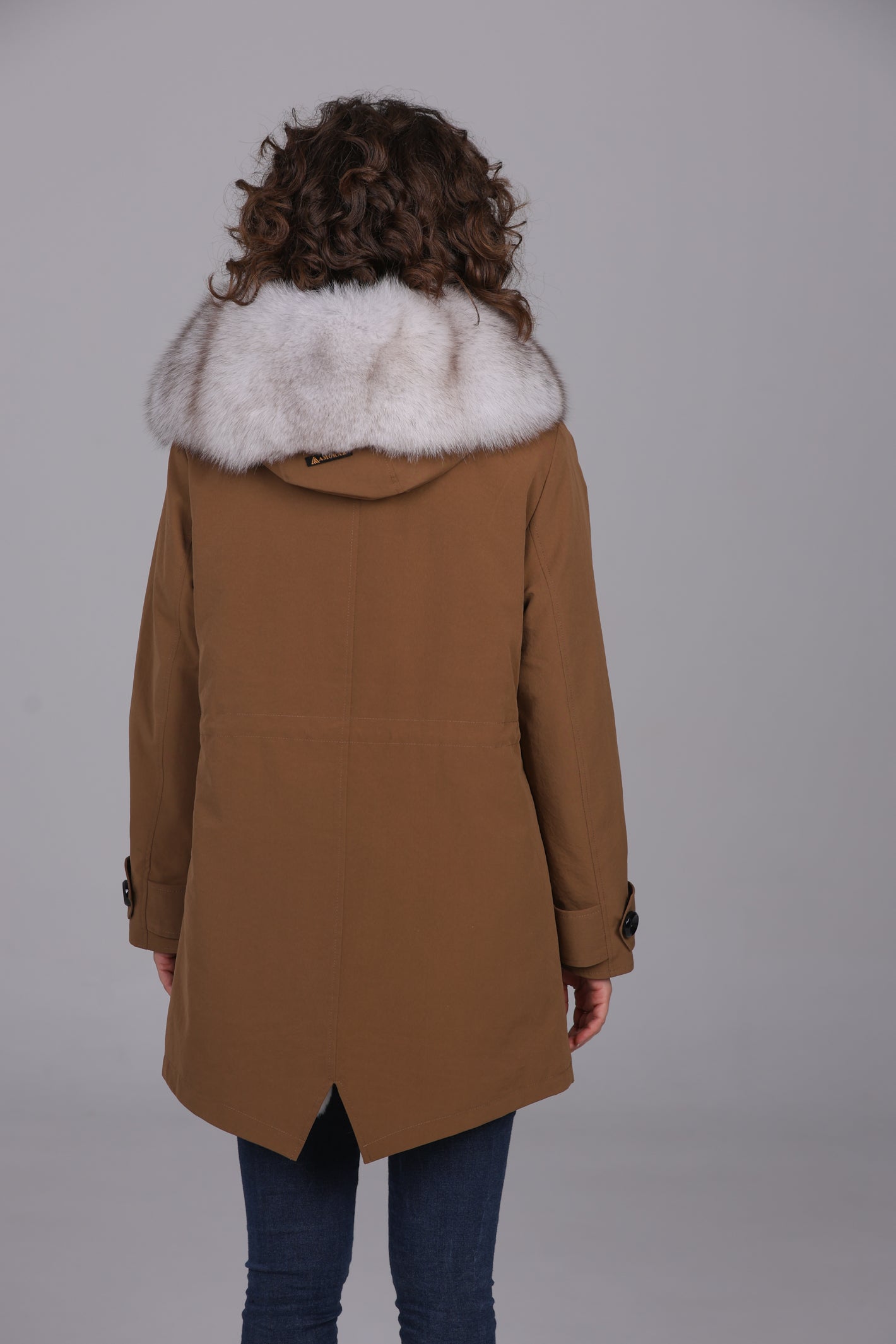 Parka  long in misto cotone impermeabile  Fox White