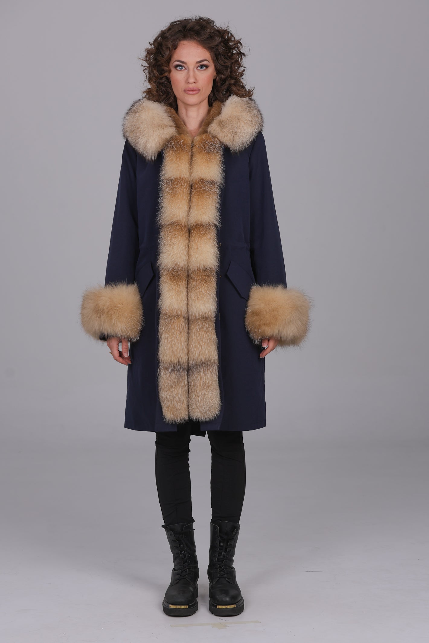 Parka X-long in misto cotone impermeabile Fox Cristal