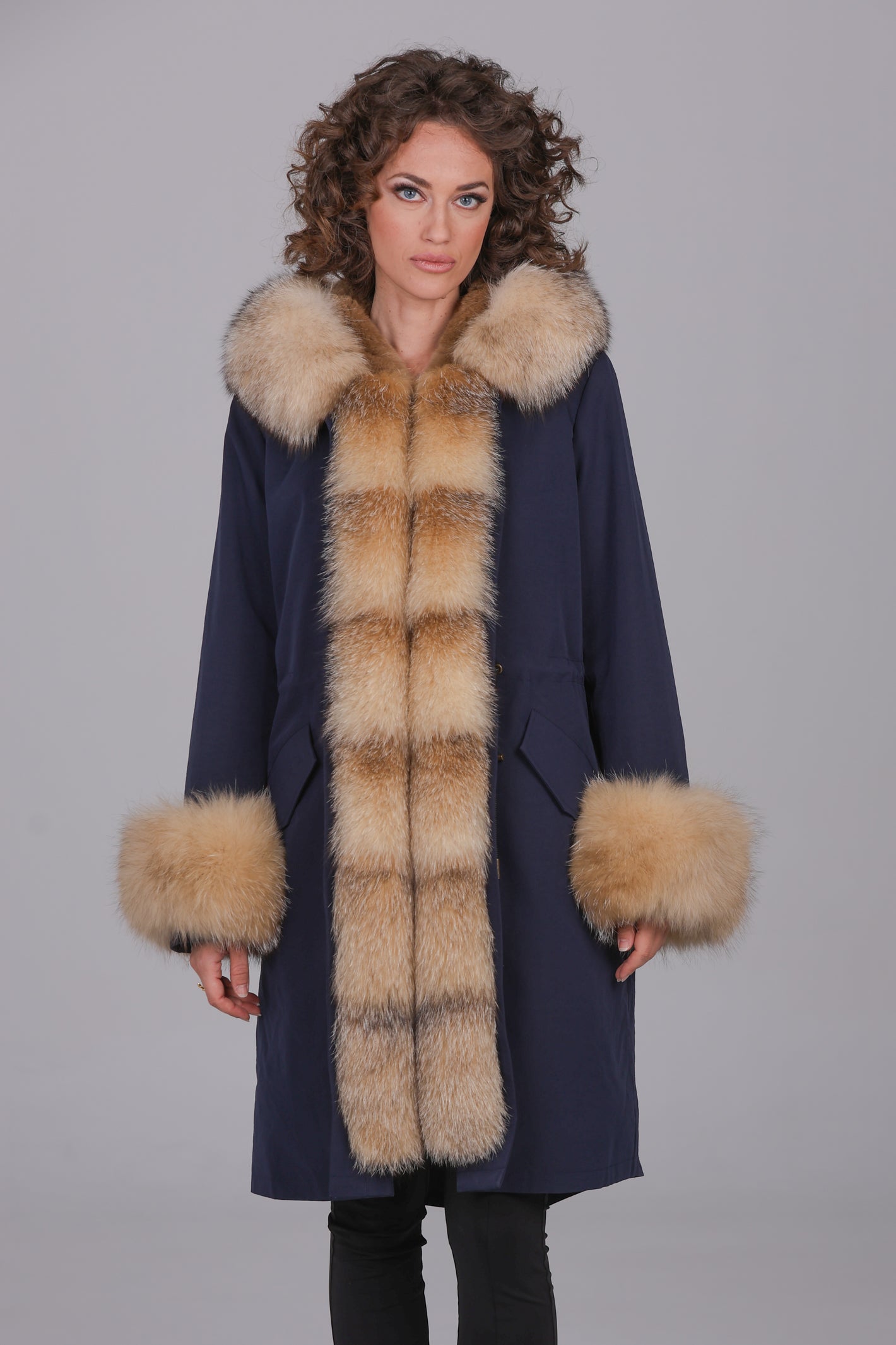 Parka X-long in misto cotone impermeabile Fox Cristal