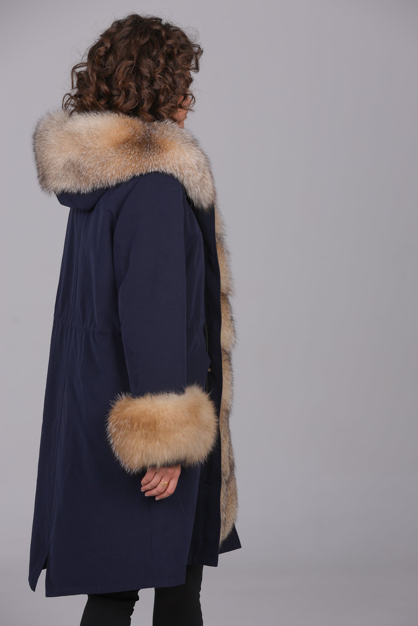 Parka X-long in misto cotone impermeabile Fox Cristal