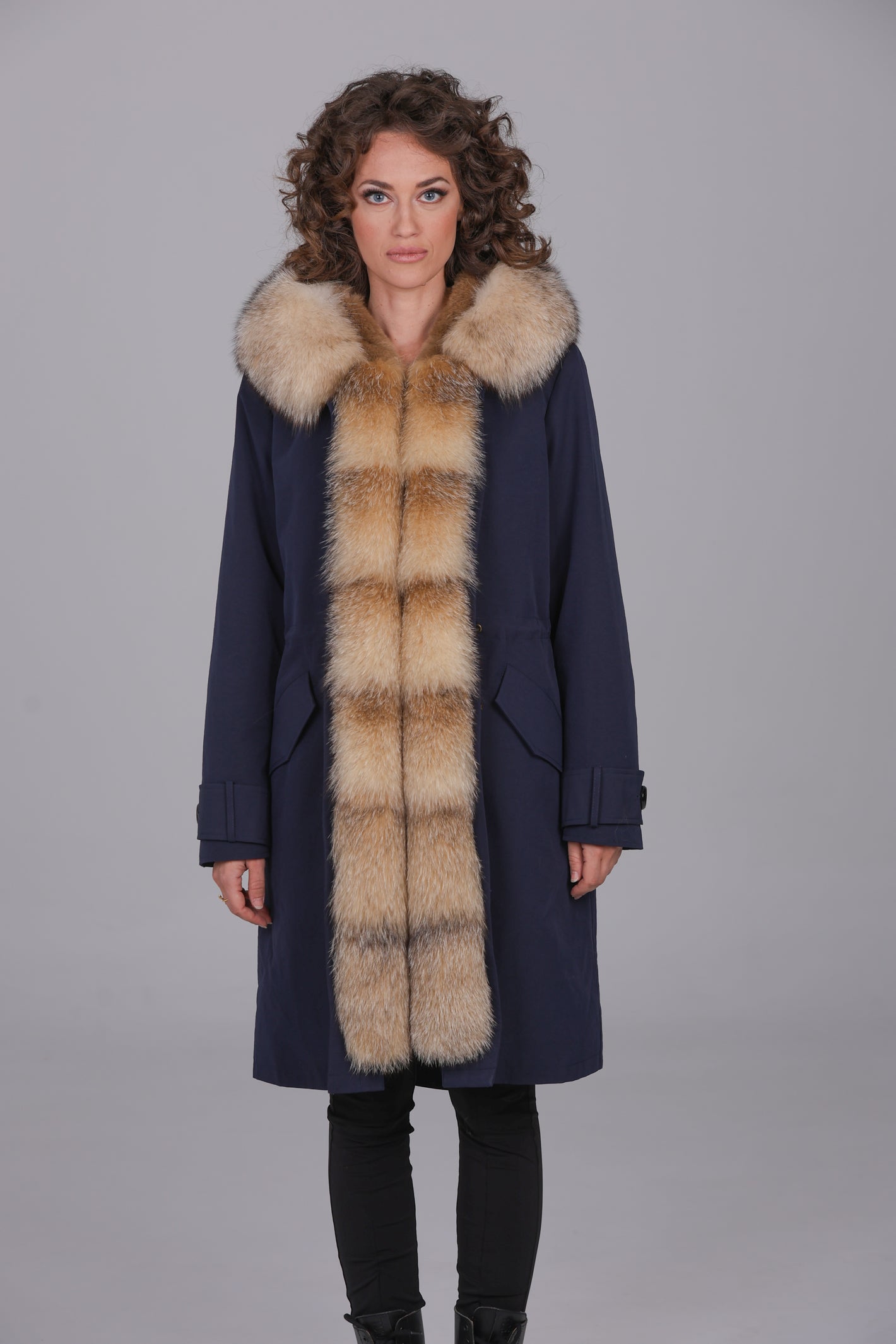 Parka X-long in misto cotone impermeabile Fox Cristal