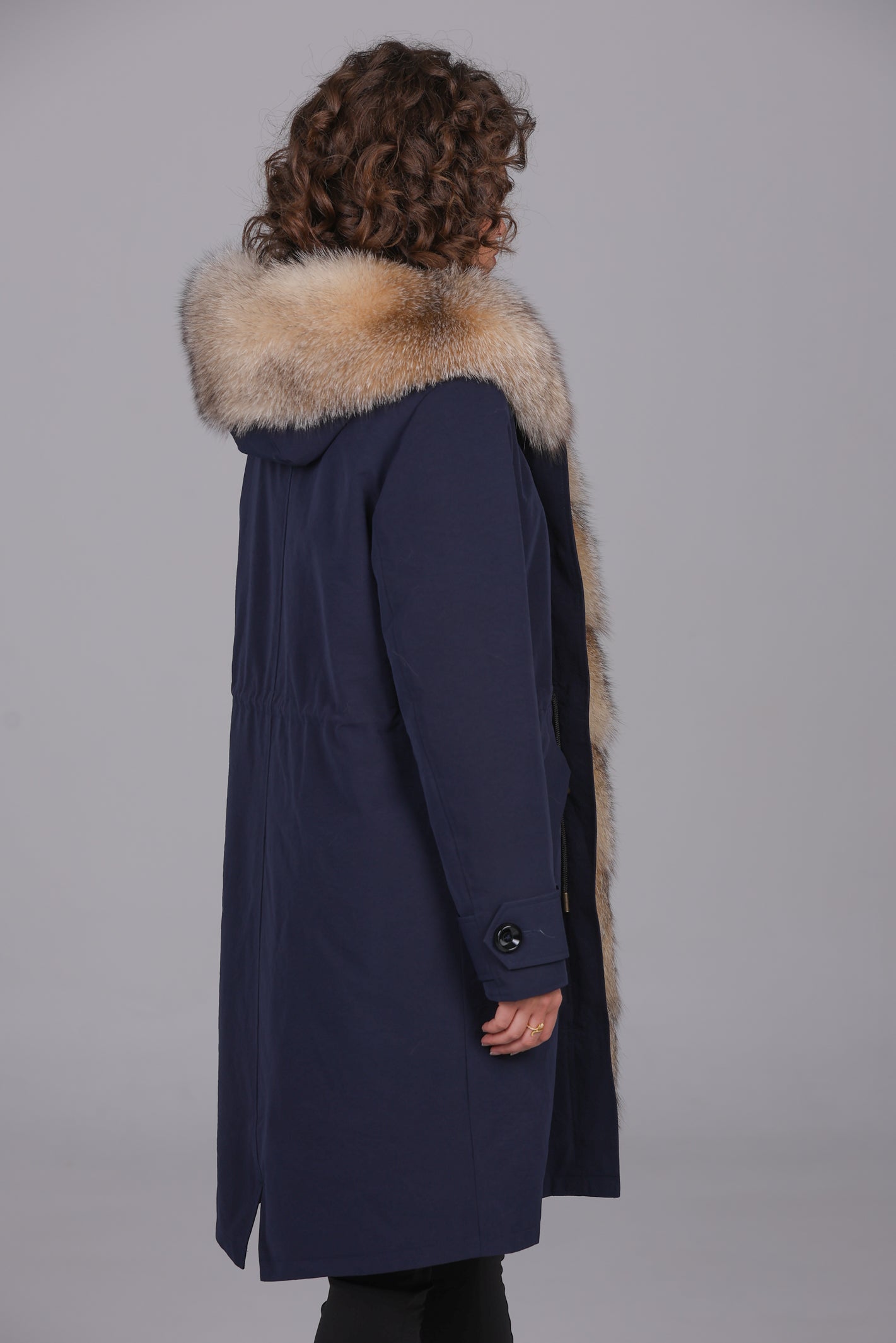 Parka X-long in misto cotone impermeabile Fox Cristal