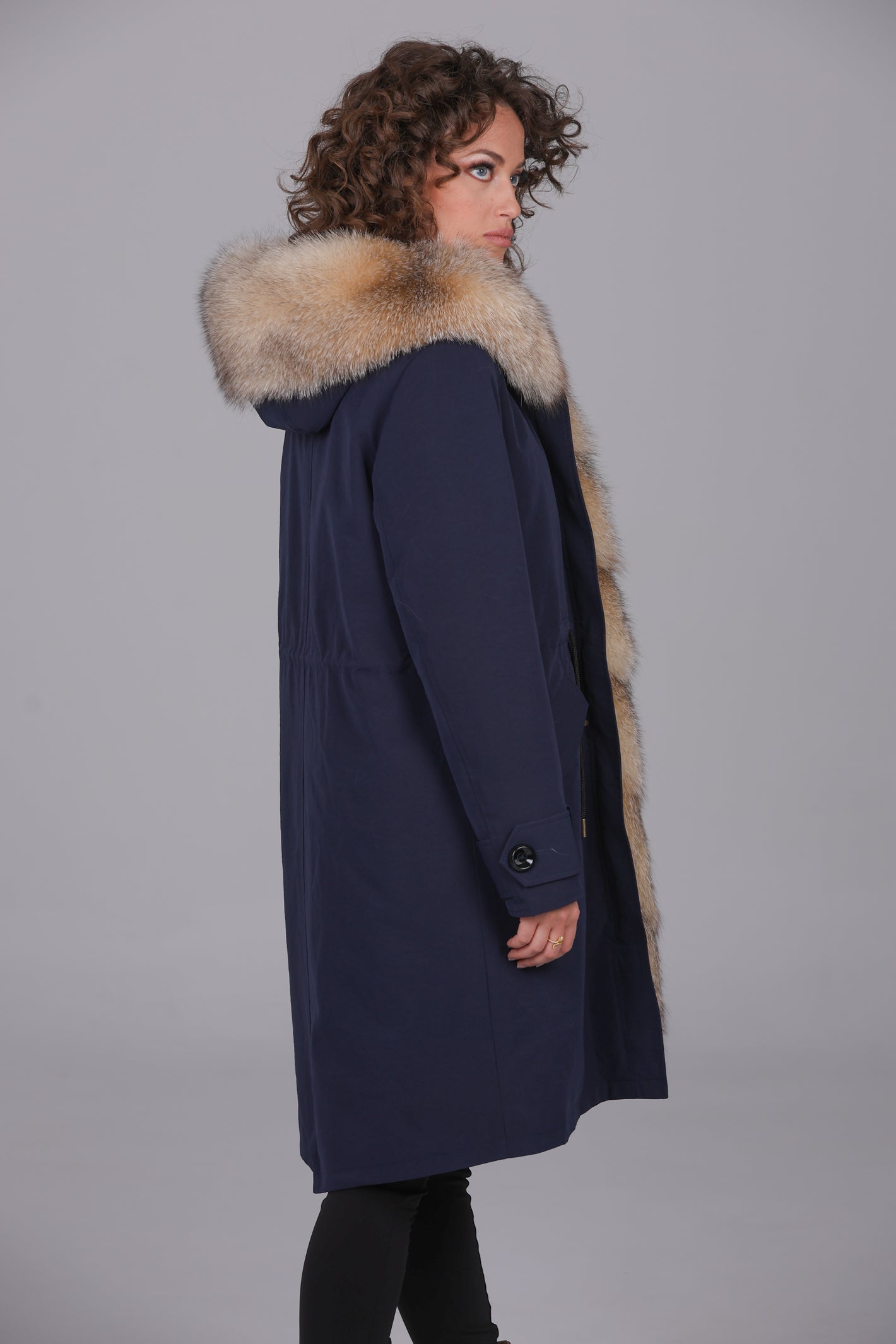 Parka X-long in misto cotone impermeabile Fox Cristal